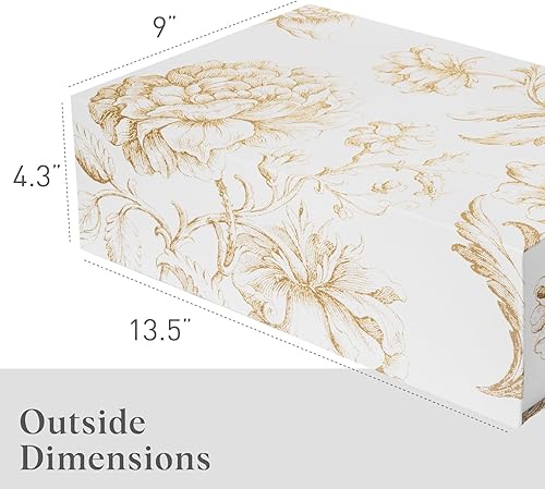 Miniatura 7 de Sorarto Caja de regalo de lujo con tapa magnética, paquete de 3 cajas de regalo decorativas florales doradas para regalos, regalos de boda y