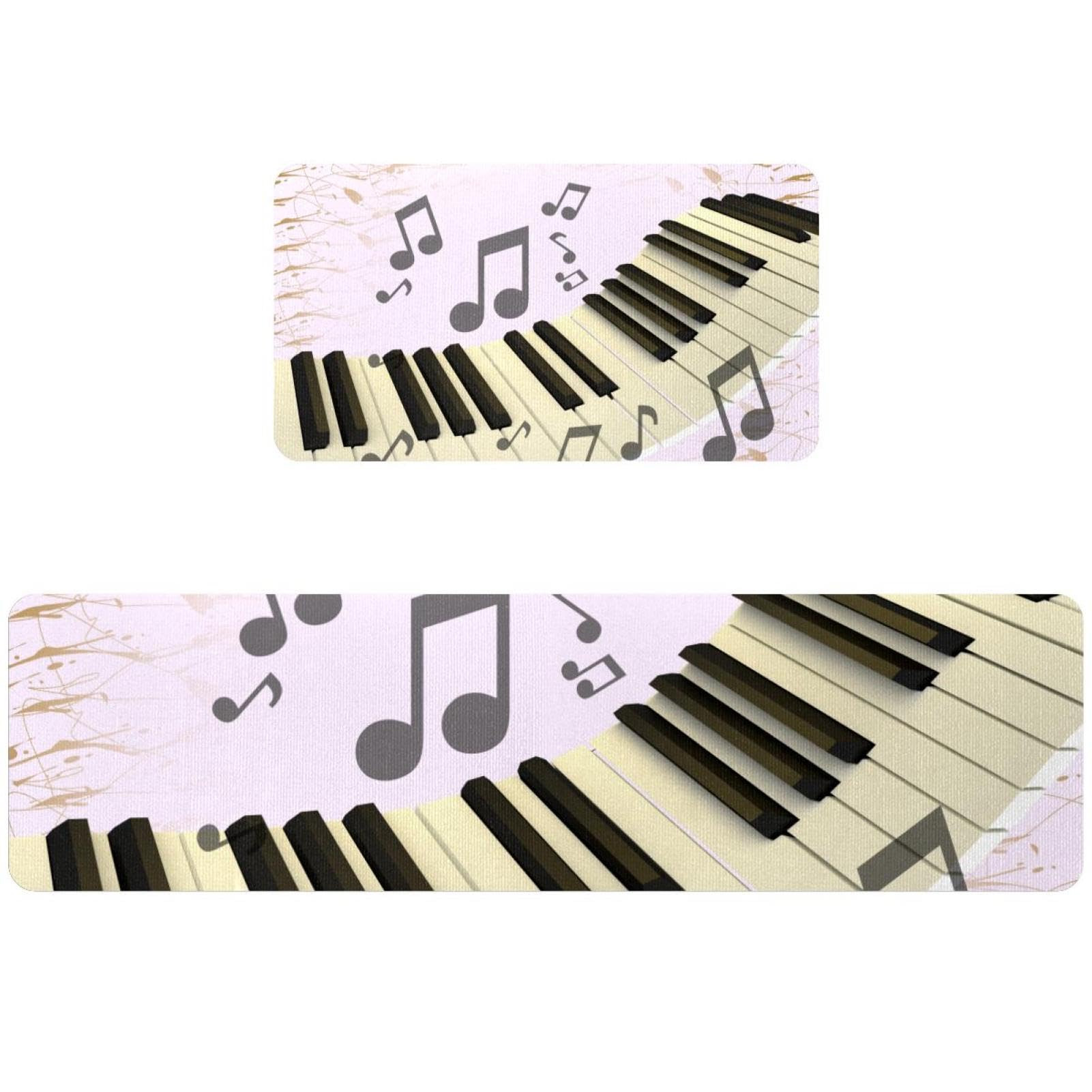 Tapis de cuisine antidérapants touches de piano pour sol lavable et absorbant