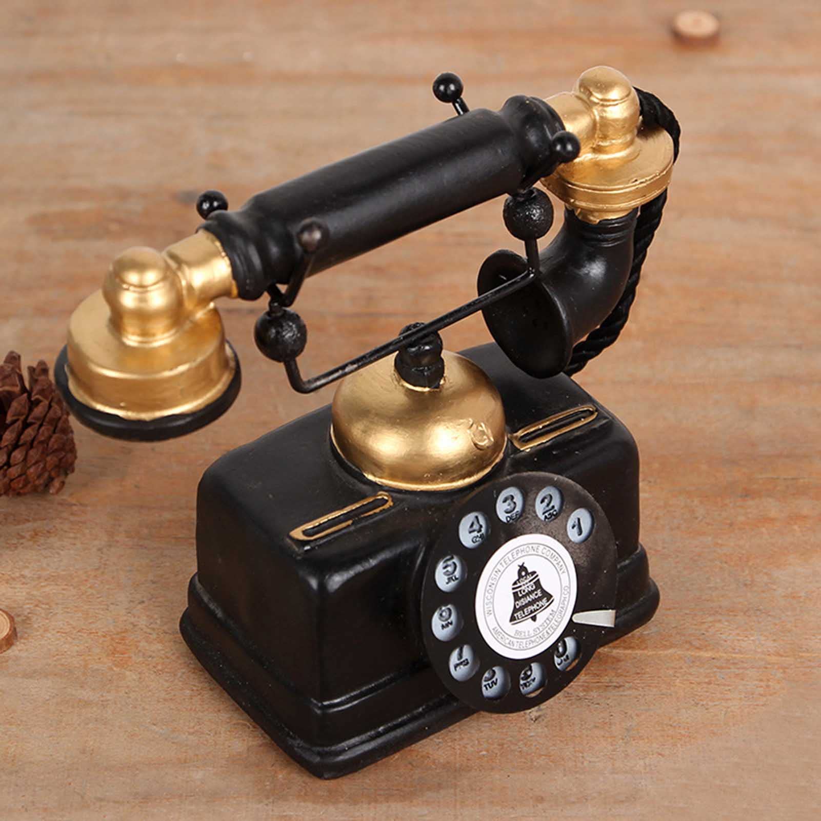 Decorazione Ornamento Scrivania Fissa Telefono Antico Retro Vintage per Casa, Ufficio, caffè, Ristoranti, Accessori Fotografia