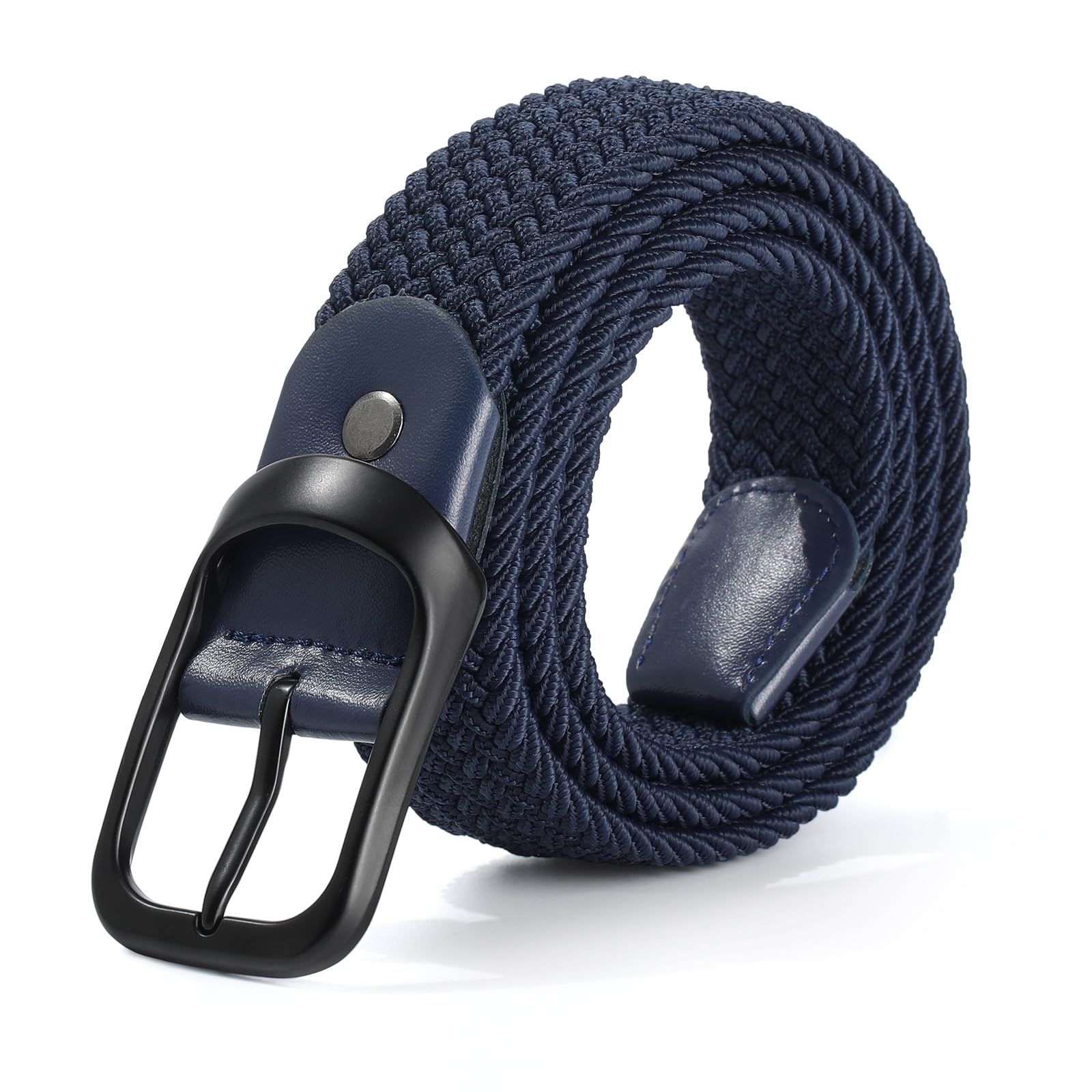AWAYTR Women Braided Elastic Belt - Women Stretch Woven Fabric Belt for Jeans