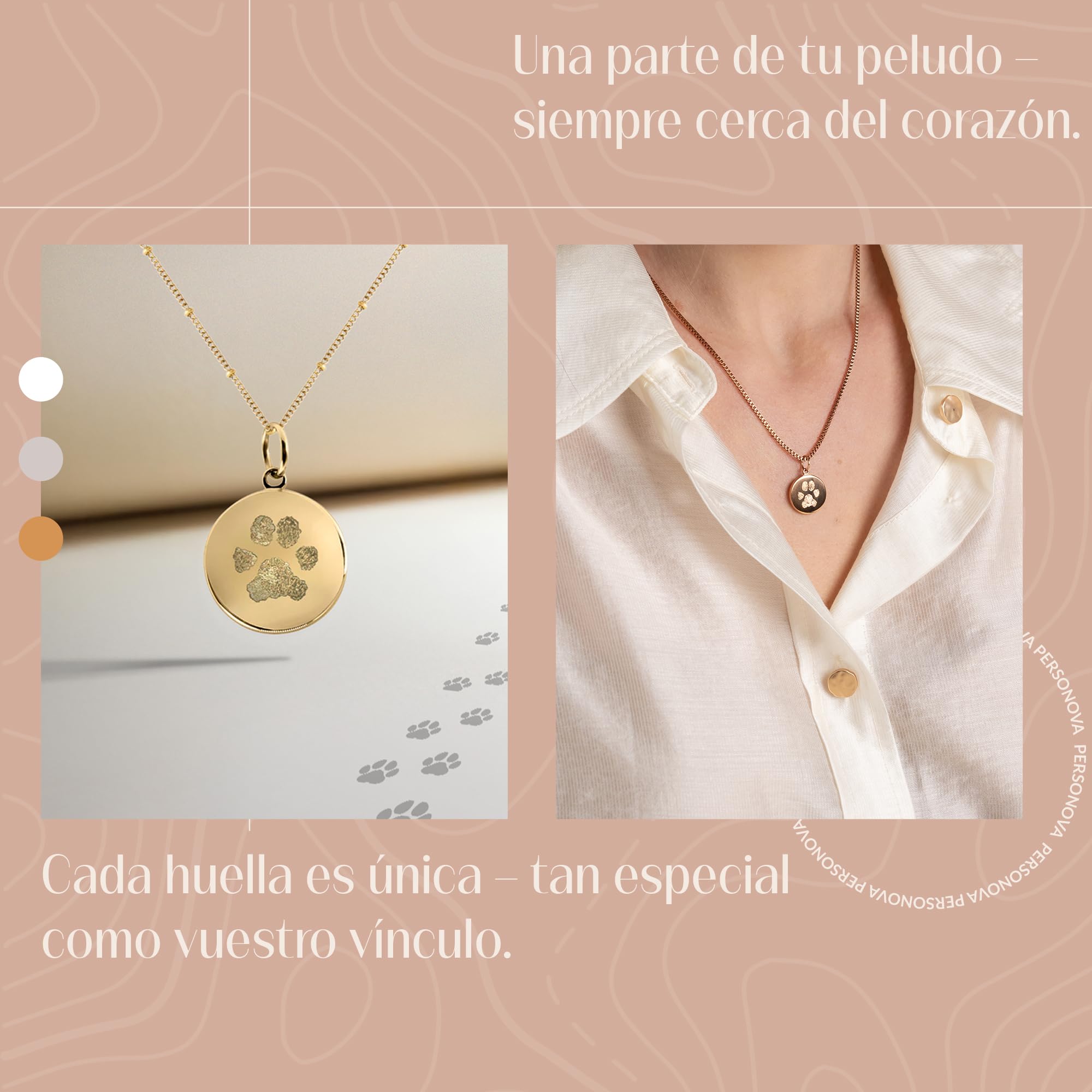 Collar Personalizado con Huella de Huella de Perro con Grabado – Colgante de Pata de Mascota con Nombre – Recuerdo con Letras y Piedra Natal – Regalo para Amantes de los Animales