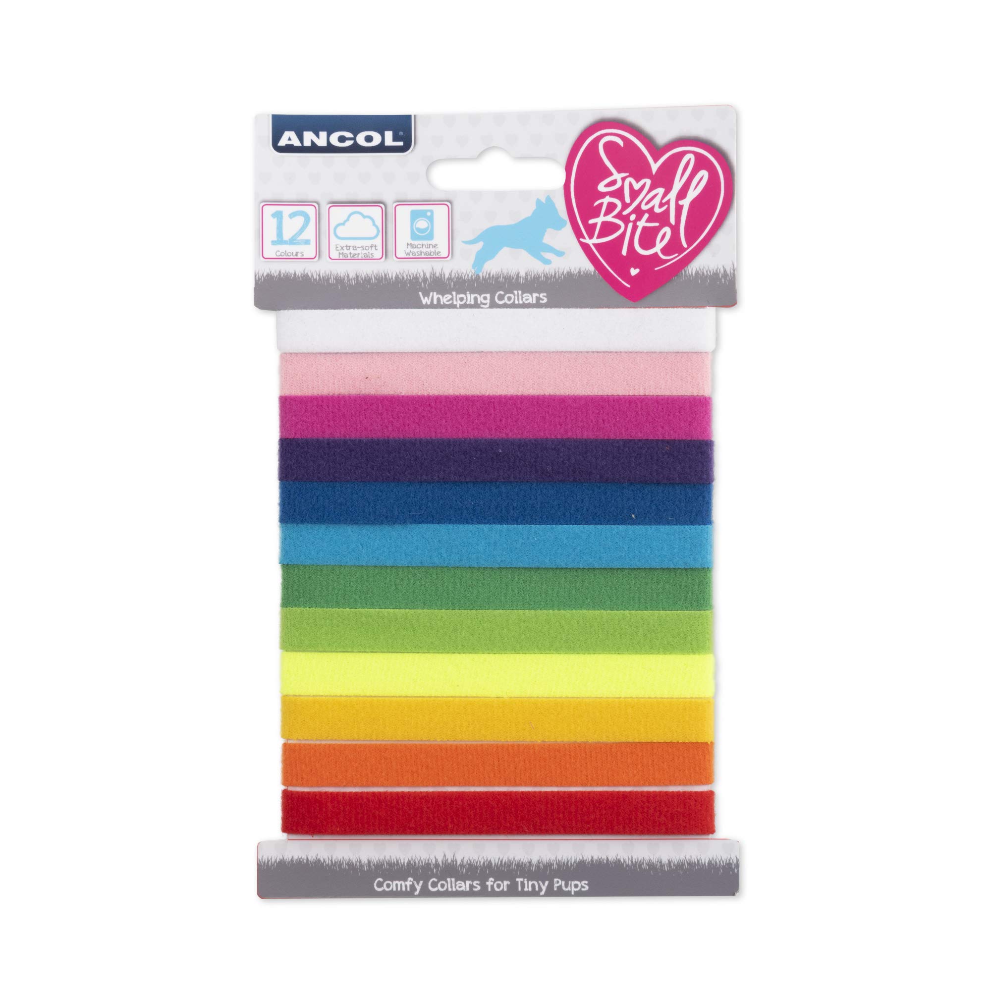 Ancol Welpen-Halsbänder Set – 12 Farben, Weich, Leicht, Verstellbarer Klett, Bis 23 Cm, Mit Infokarte