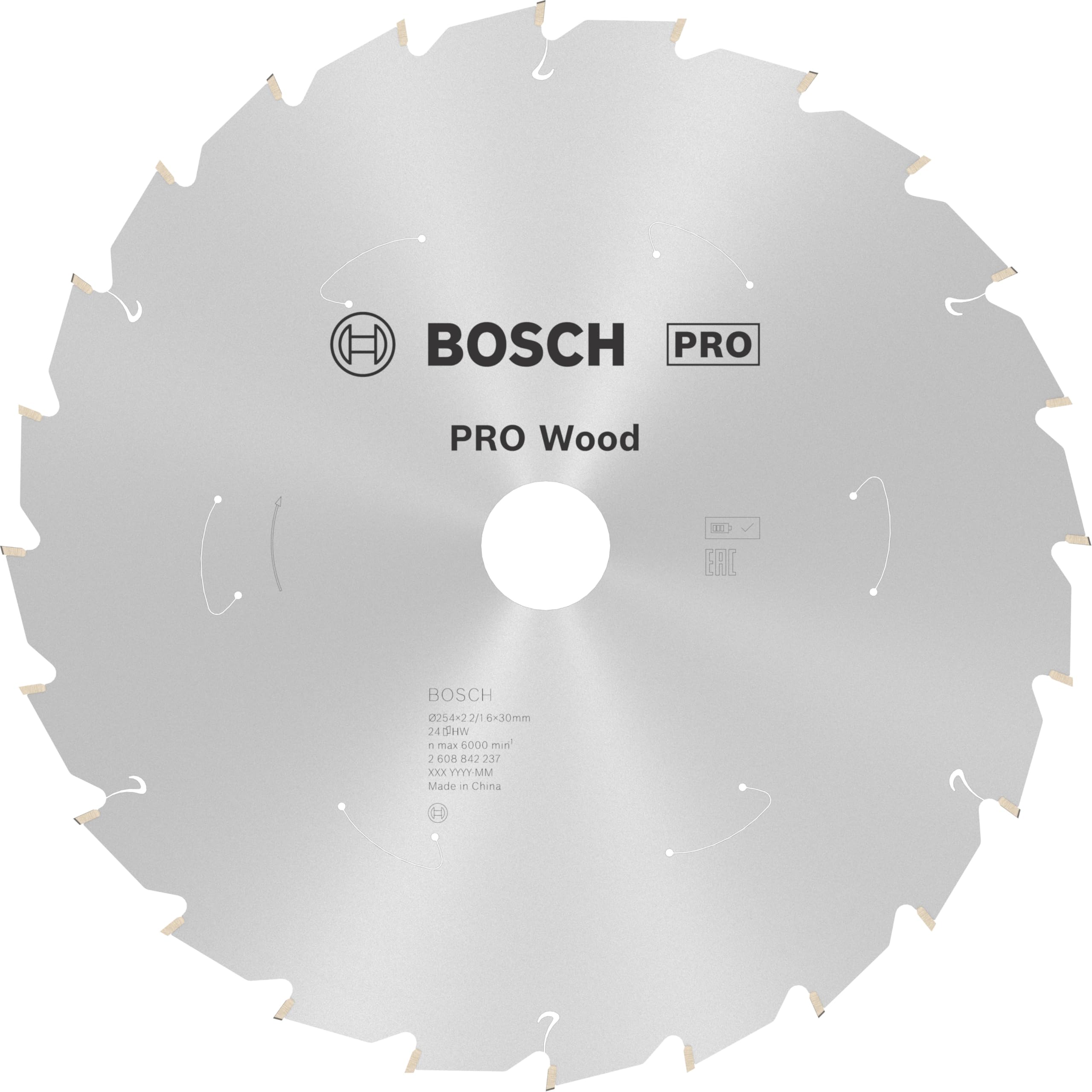 Bosch Pro Wood Cordless Circular Saw Blade 254 X 2.2 X 30 mm T24 2608842237 from B&Q