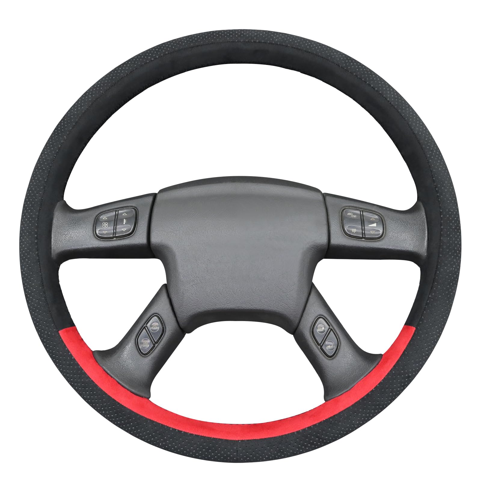 MEWANT Hand Stitch 3D Style Car Steering Wheel Wrap Cover for Chevrolet Silverado 2003-2007 Steering Wheel Protector Steering Wheel Accessories