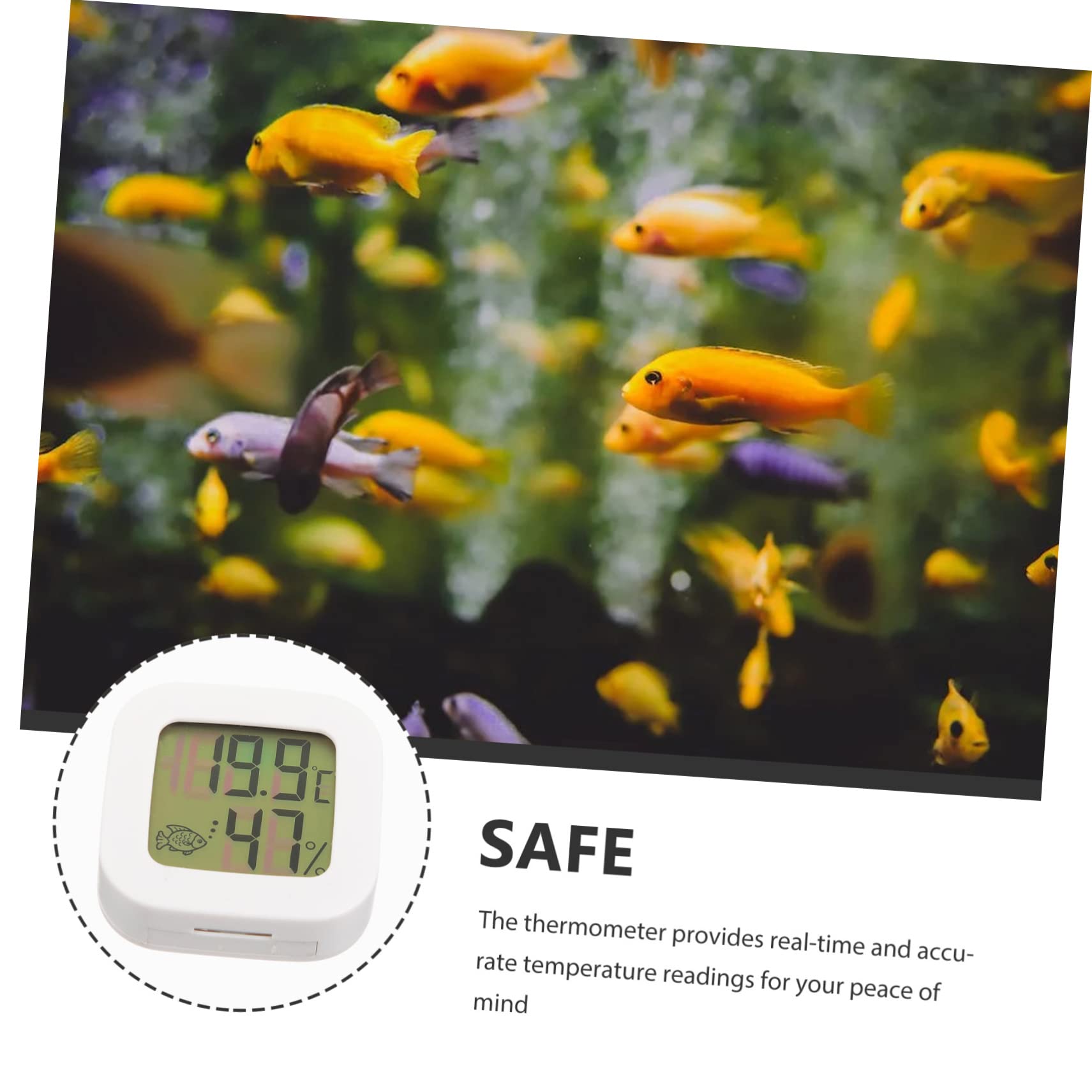 BESPORTBLE 4pièces Thermomètre Numérique pour Aquarium Capteur De Température Affichage LCD Mesure Précise pour Réservoirs Eau Douce Et Salée Mise à Jour Toutes Les Secondes