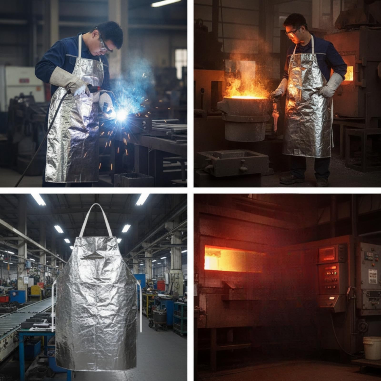 Hitzeschutz Schürze Schweißerschürze Schutzschürze Arbeitschürze aus Verbundmaterial mit Reflektierender Oberfläche Und Stabilen Kanten Zuverlässige