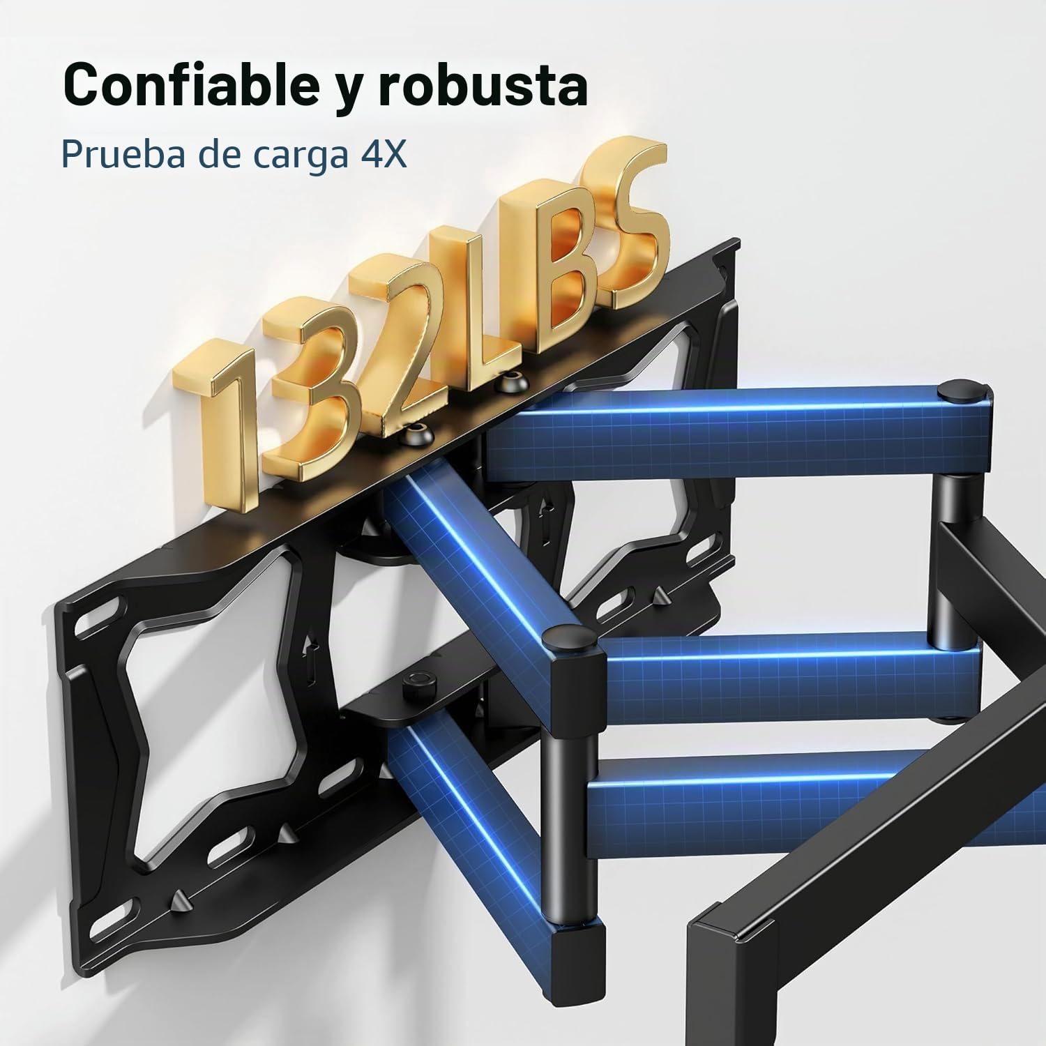 XINLEI Soporte de pared para TV de movimiento completo para la mayoría de televisores planos/curvos de 94 a 218.4 cm de hasta 60 kg, soporte de inclinación giratorio con 6 brazos articulados, VESA