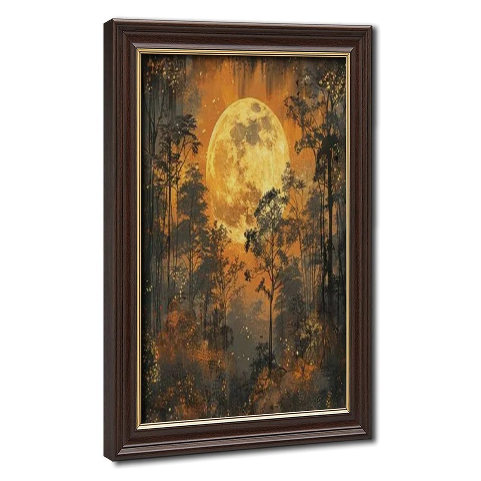 Bareronor Moonlit Forest Poster Canvas Poster Bedroom Decor Landscape Office Room Decor Gift 16" L X 24" W