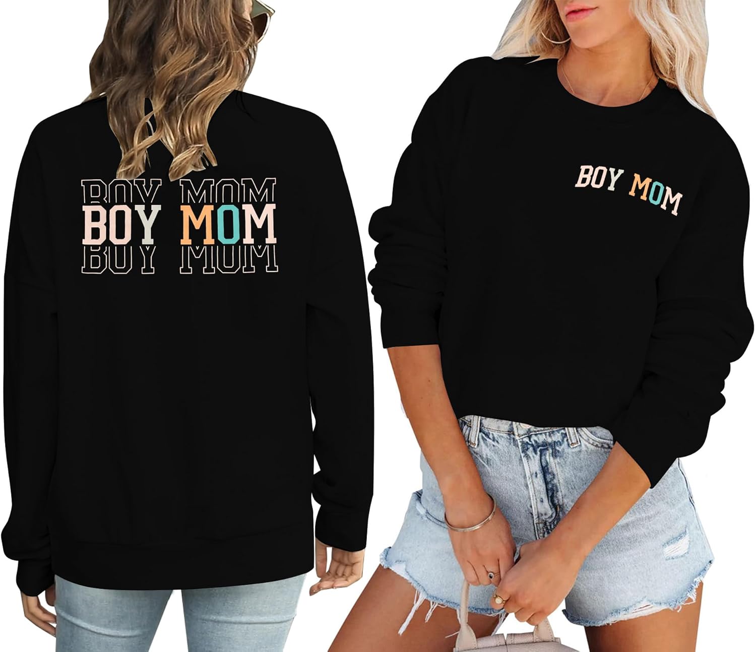 SFHFY Womens Mom Sweatshirts: Mama Crewneck Sweatshirt Casual Mom Life Pullover Mama Mode Long Sleeve Shirt Mommy Tops