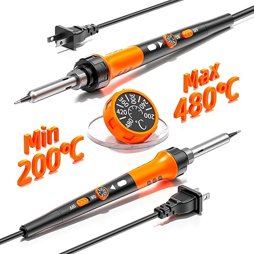 Miniatura 10 de Kit de soldador, pistola de soldadura digital LCD de 90 W 110 V, herramienta de soldadura 12 en 1, temperatura ajustable de 180 a 896.0F, 5 puntas