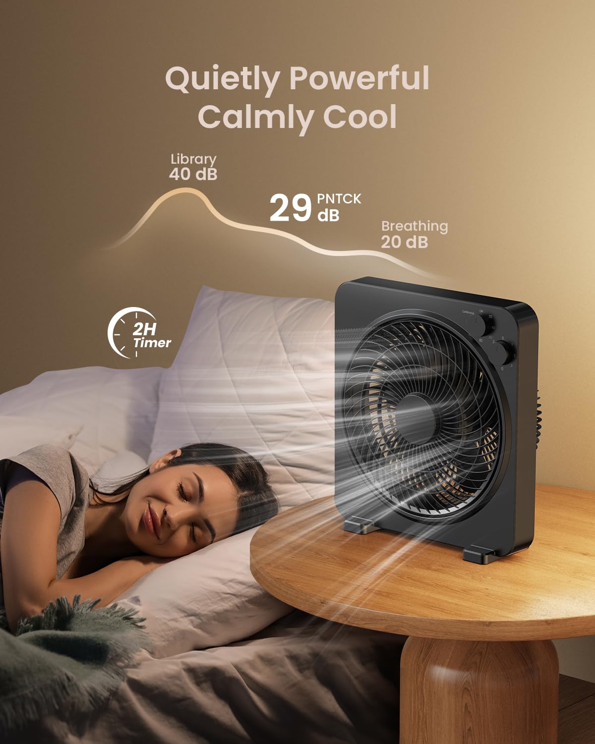 Snapklik.com : PNTCK Box Fan, 13 Inches Desk Fan, Powerful Airflow ...