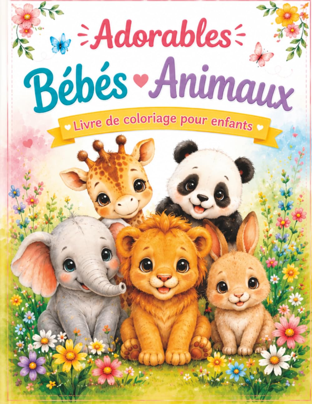Adorables Bébés Animaux – Livre de coloriage pour enfants: 50 dessins mignons de bébés animaux à colorier – pour s’amuser, apprendre et créer