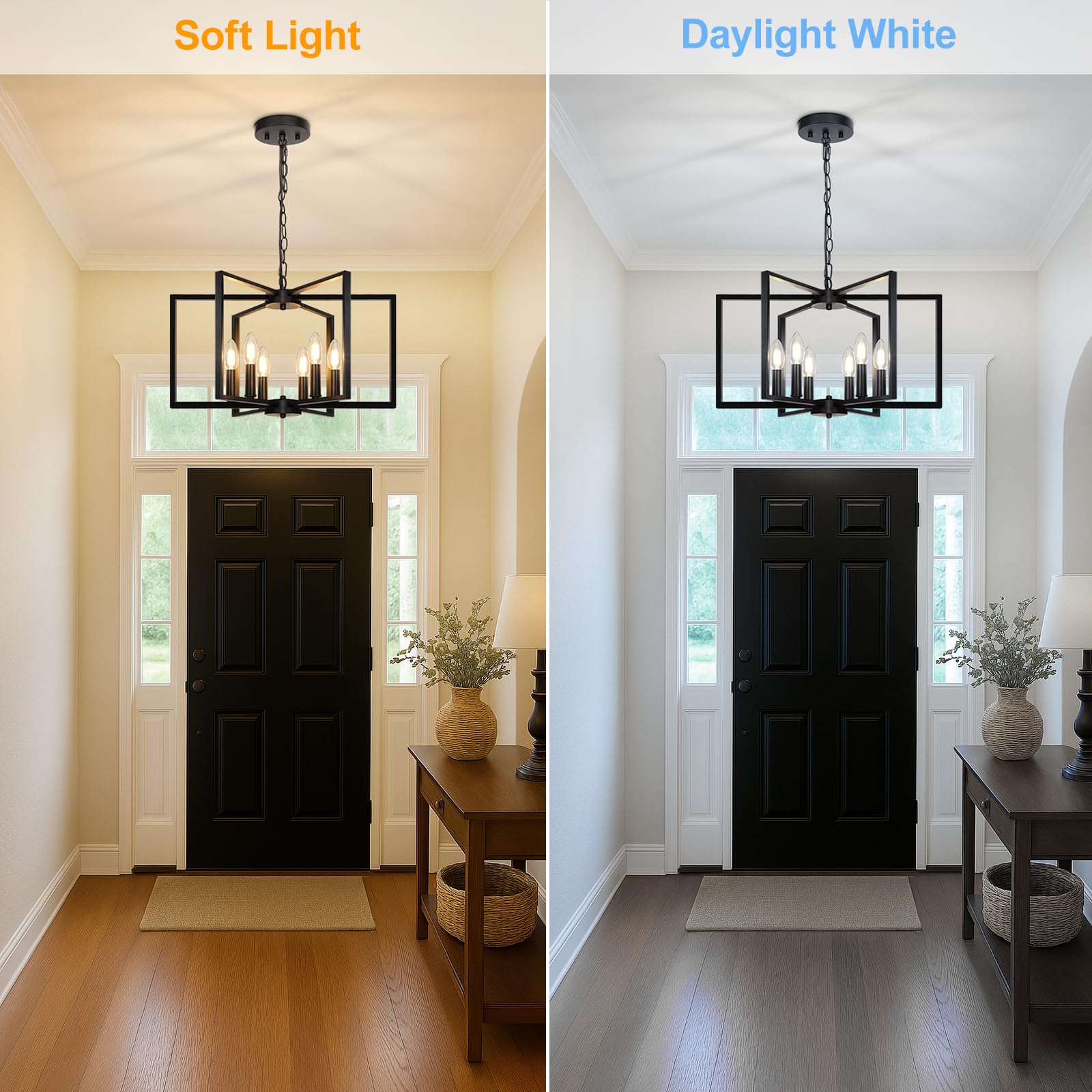 How to Choose a Chandelier: A Buyer Guide (2026) 1 Seasidevillage Black Farmhouse Chandelier, 6 Light Geometric Dining Room Light F - product photo