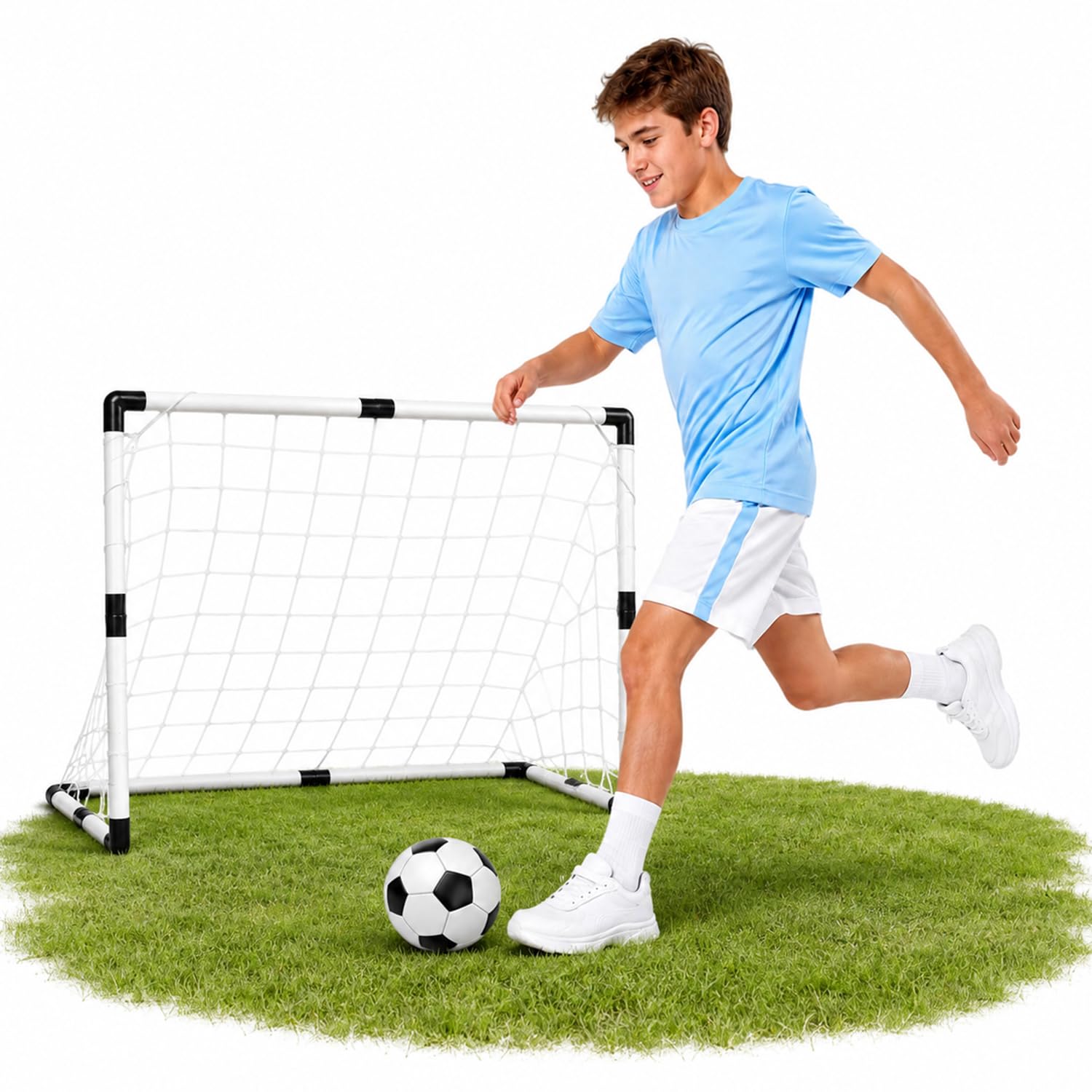 ZeiLaBang Kakadi Mini Fußball Ziel Set,Fußballtore Set von 2,kleine tragbare Ziele Ausrüstung,Faltbares Fussballtor,Fussball Trainingszubehör für Innen und Außen für Junge Mädchen Sport Familienspiel