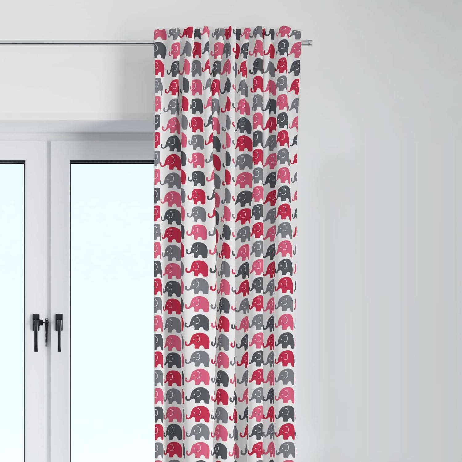 Buy Bacati Elephants Pink/Grey Mini Elephants Curtain Panel Online at