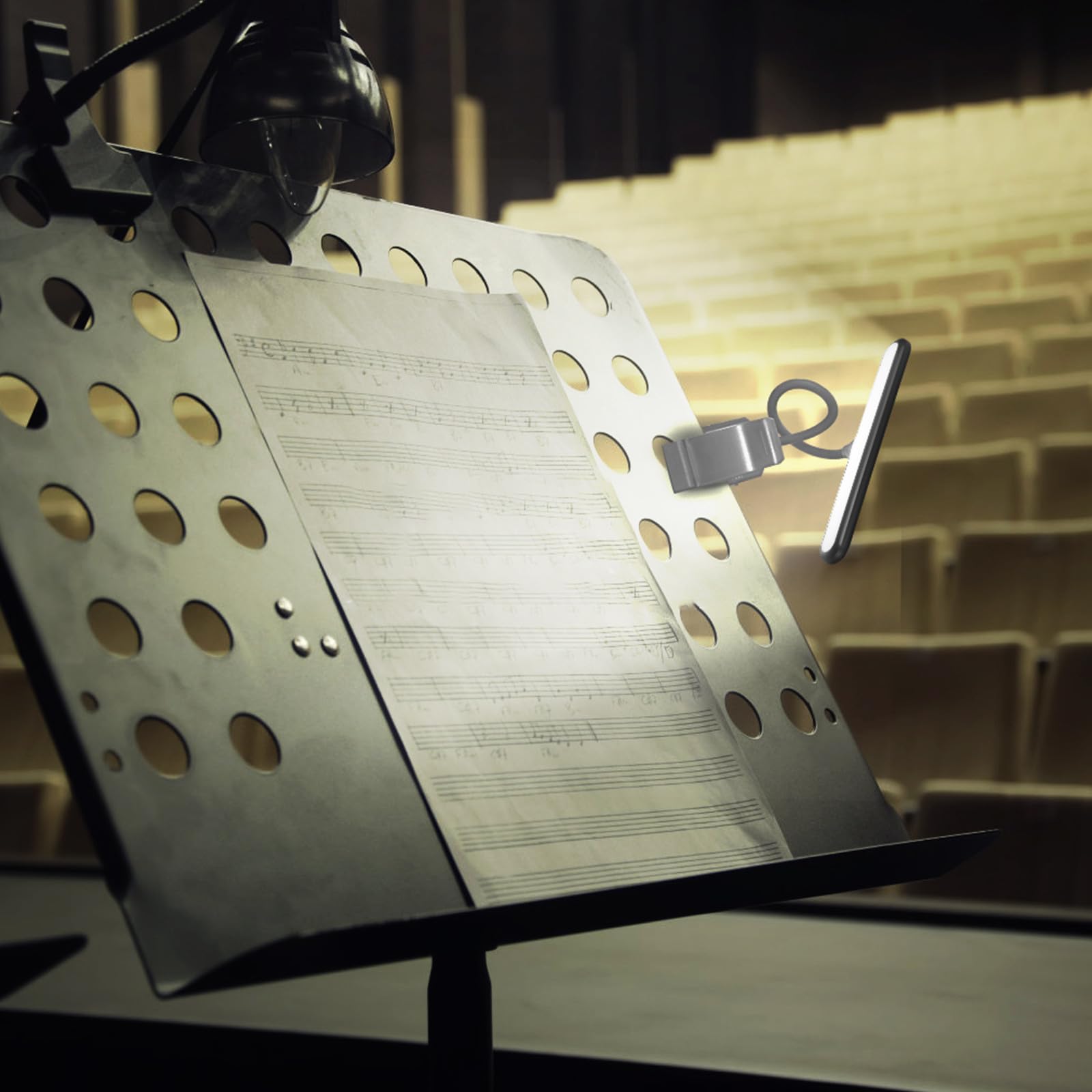 Lampada da Lettura Clip per Pianoforte e Leggio, Luce LED Ricaricabile 27 Luci Display Potenza e 6 Livelli, Adatta per Musicisti e Lettura Serale