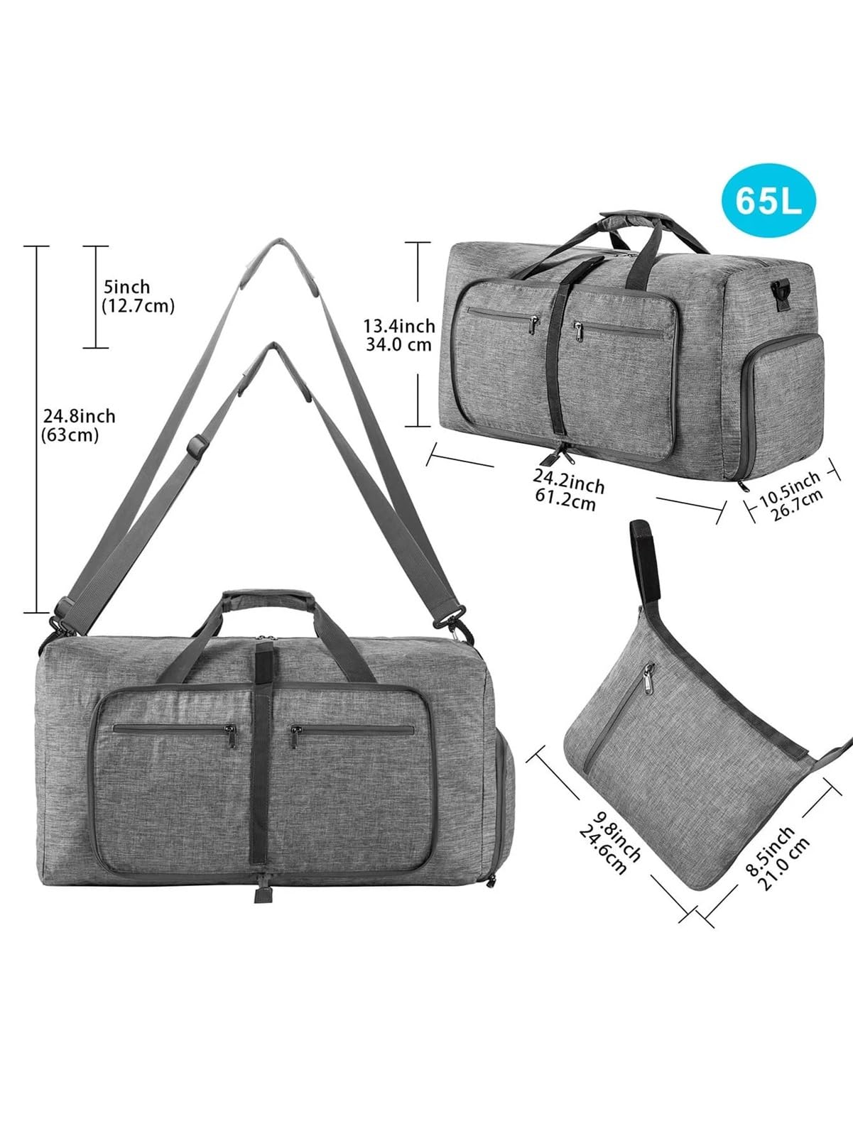 Bolsa de Viaje Deporte Grande Bolsa de Viaje, Bolsos Mano Gran Capacidad, Bolsas Equipaje for Hombres y Mujeres, Bolso Hombro for Exteriores, Impermeable Fin Semana(Green)