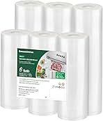 Bonsenkitchen Vacuum Sealer Rolls Bags, 6 Pack 3 Rolls 11