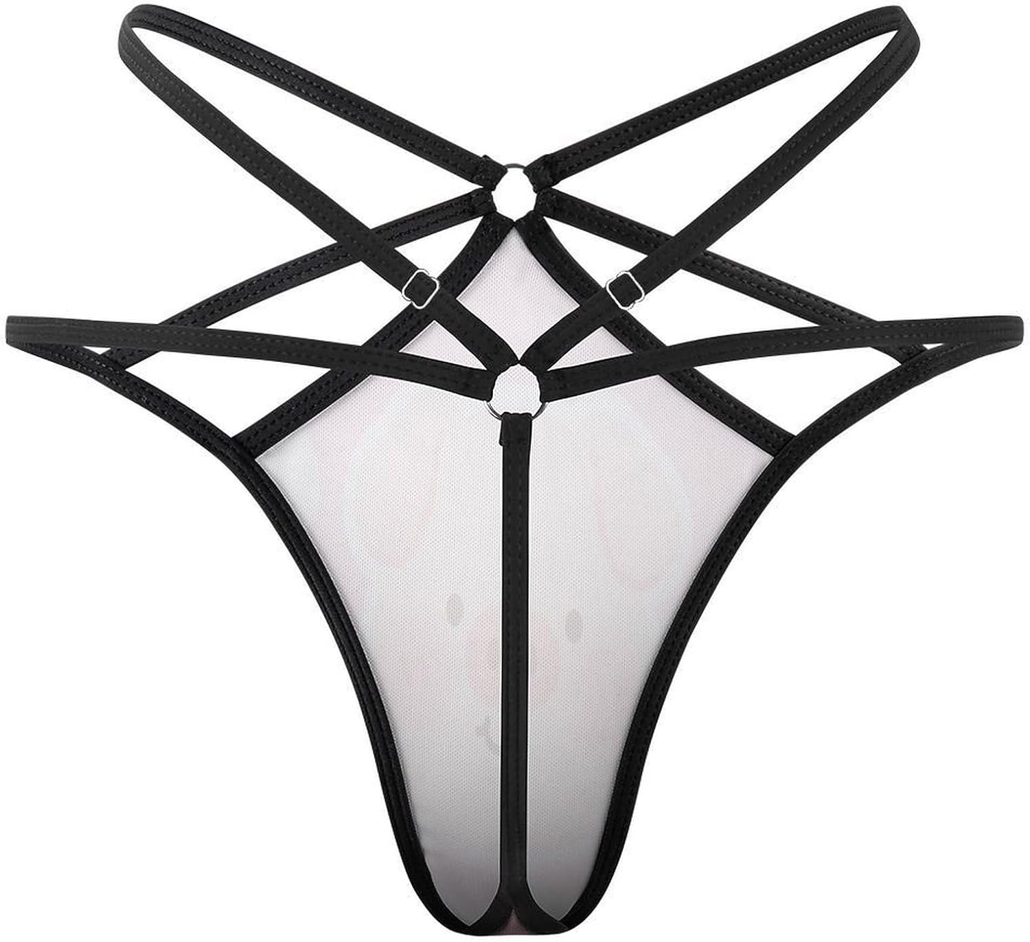 Women's Sexy G-String Thong Panties, Sheer Mesh T-back Underpants | Pig Head Lovely Breathable Stretchy Low Rise Underwear, Comfort Soft No Show Panties for Date Night, 3X-Large