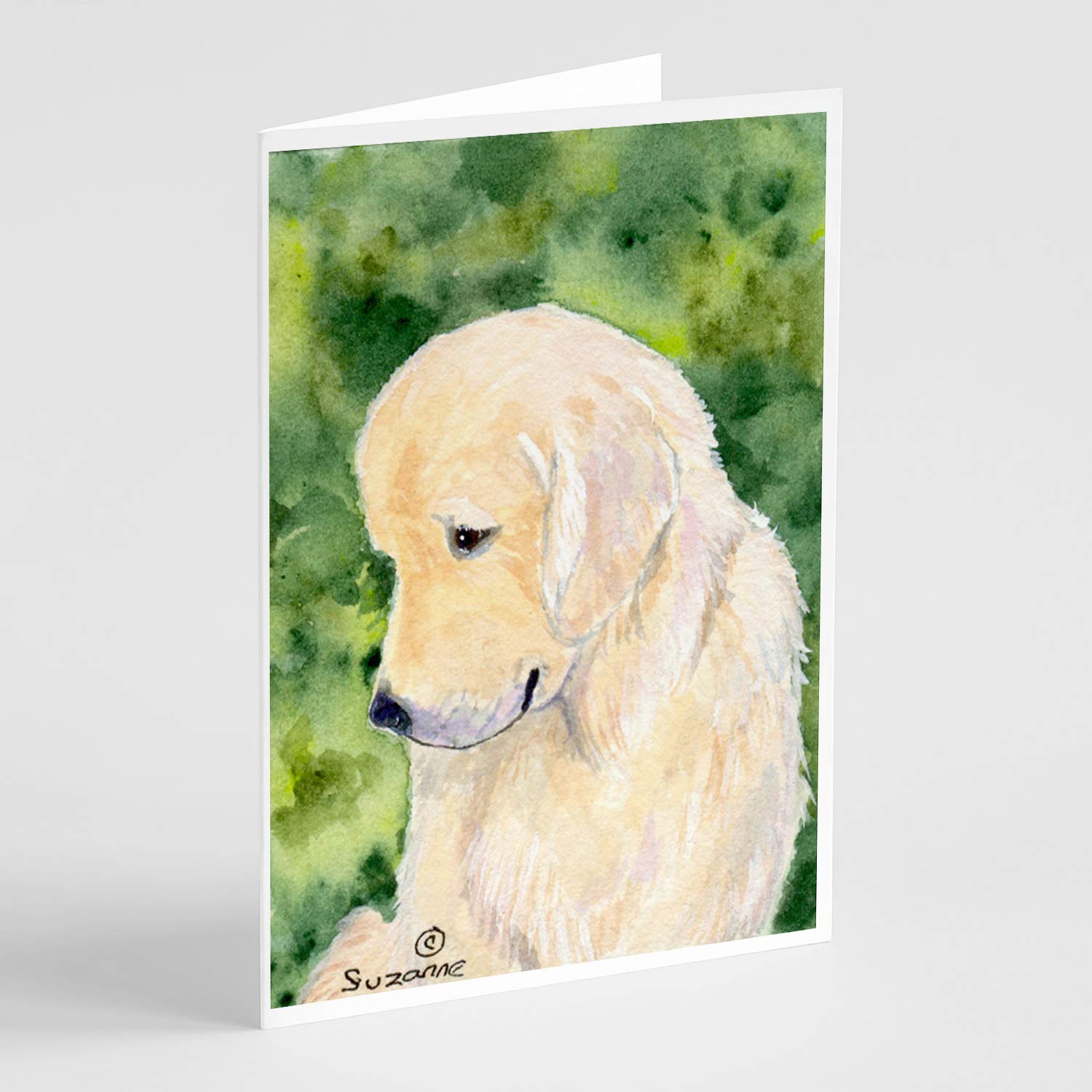 Caroline's Treasures SS8757GCA7P Golden Retriever Greeting Cards and Envelopes Pack of 8 Blank Cards with Envelopes Whimsical A7 Size 5x7 Blank Note
