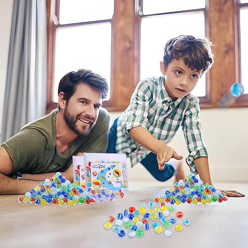 Miniatura 4 de LovesTown 60 canicas de vidrio a granel, ojos de gato de 0.63 pulgadas, canicas de vidrio mixtas, juguetes retro divertidos juguetes de huevos de