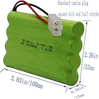 Vista 3 de Blomiky Paquete de 2 baterías AA recargables NiMH de 9.6 V 2000 mAh con conectores estándar Tamiya enchufe y cable USB para auto tanque RC