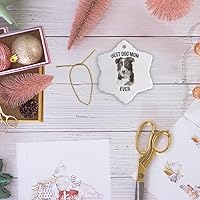 Vista 6 de Adorno de porcelana de copo de nieve de 3 pulgadas - Las mejores ilustraciones de Border Collie Dog Mom Ever
