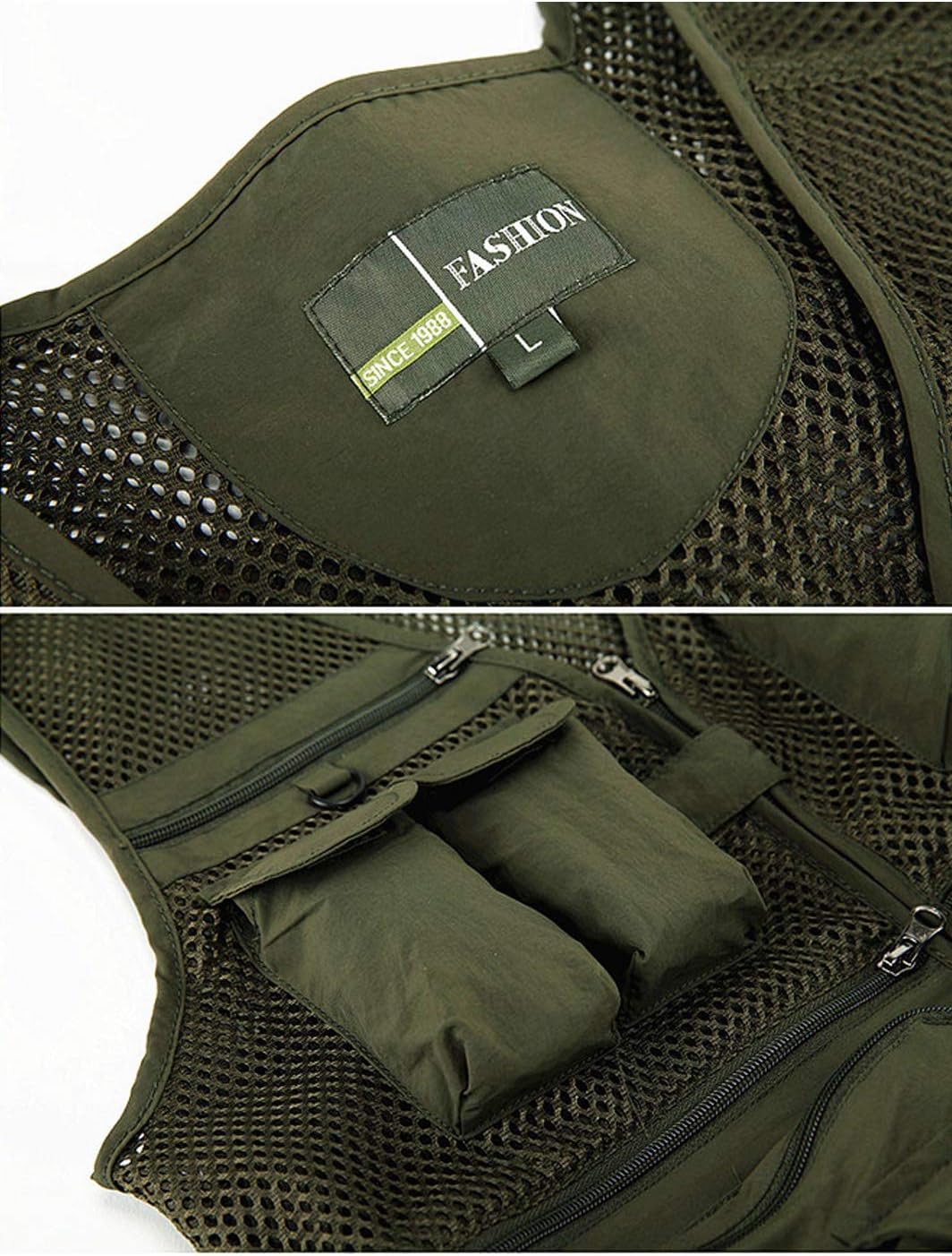 Lentta Men's Fishing Vest Summer Outdoor Lightweight Work Photo Vest 16 Pockets - Image 5