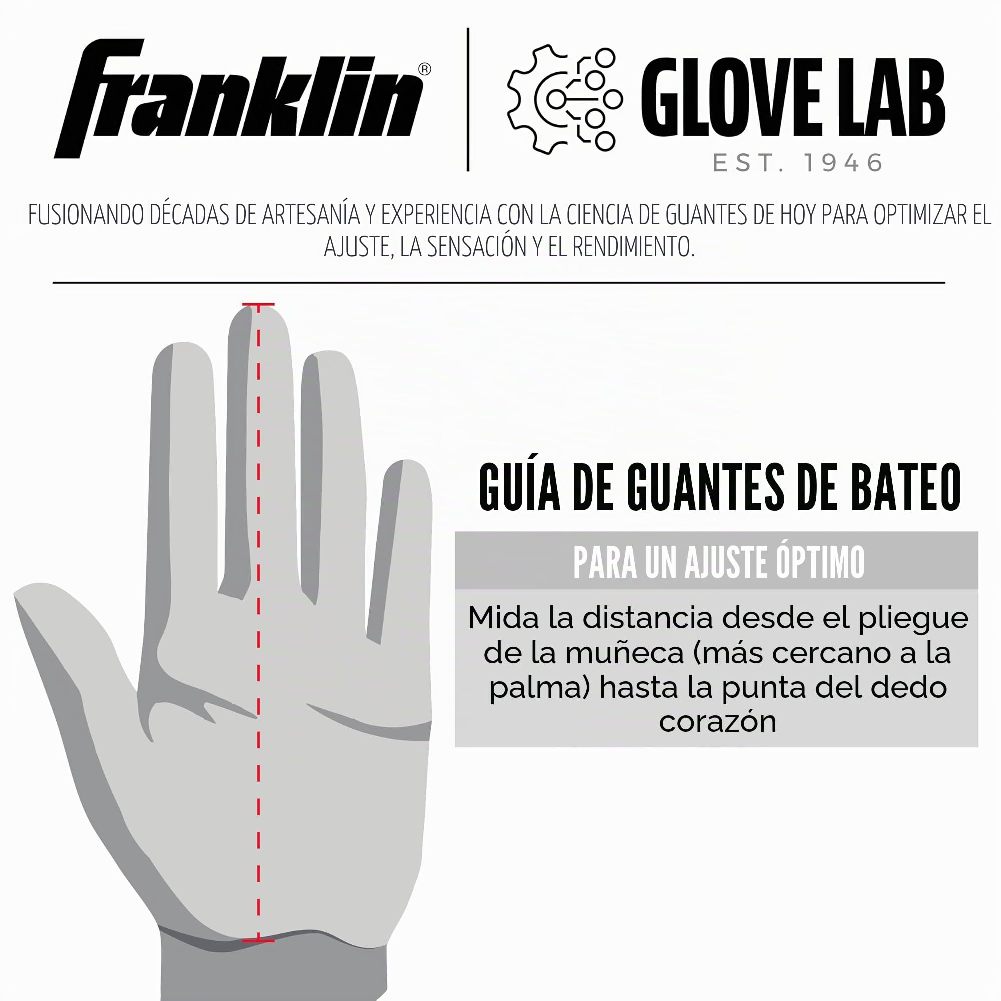 Franklin Sports MLB Digitek - Guantes de bateo para jóvenes - Tecnología Tri-Curve Fit - Guantes de bateo a Medida - Talonera de Piel auténtica - Palma de Microfibra grabada - Guantes de bateo