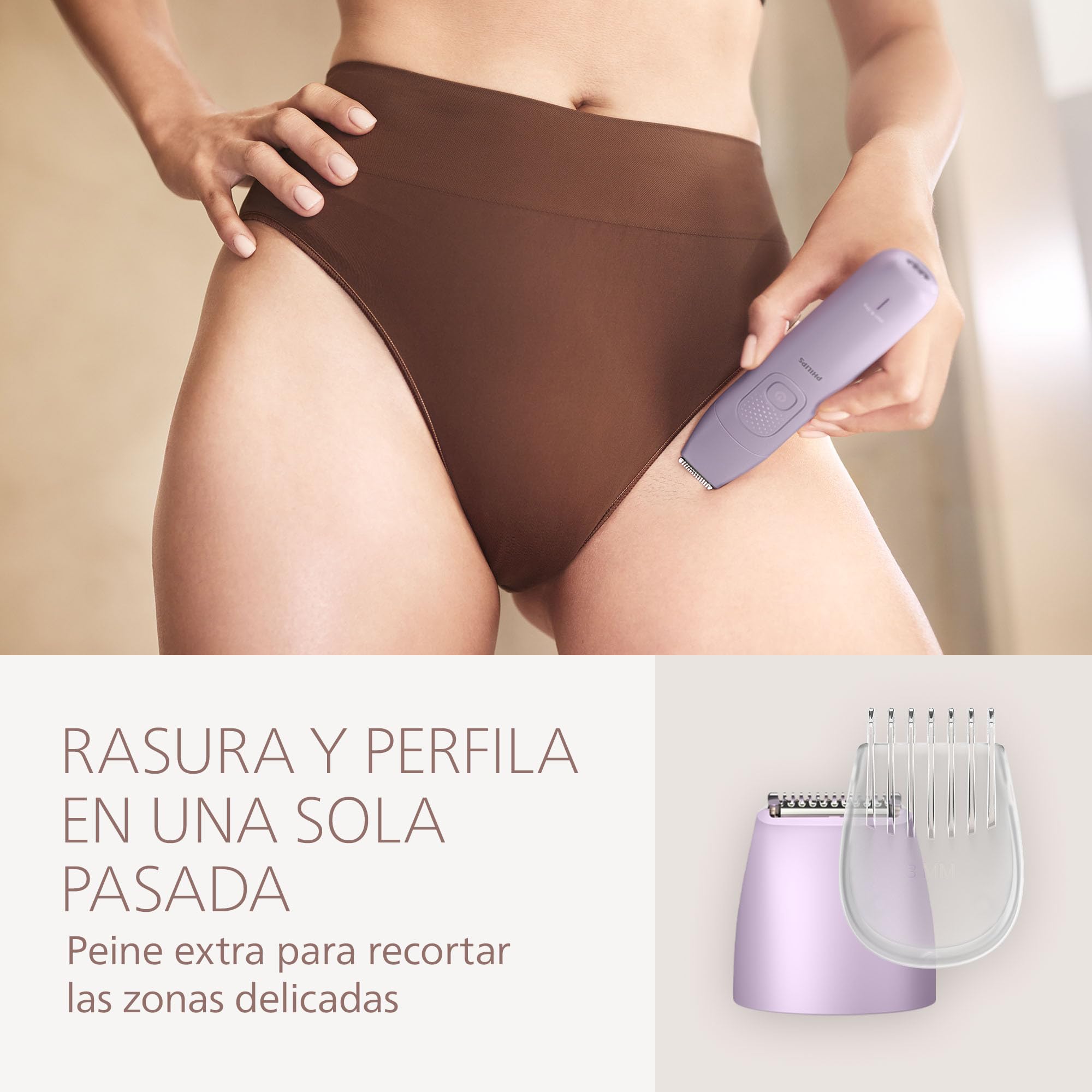 Afeitadora Philips Serie 8000-Afeitadora sin cable para uso en seco y en mojado, sistema de 3 cuchillas, cabezal de afeitado flexible, para las piernas, el cuerpo y la zona del bikini,Modelo BRL149/00