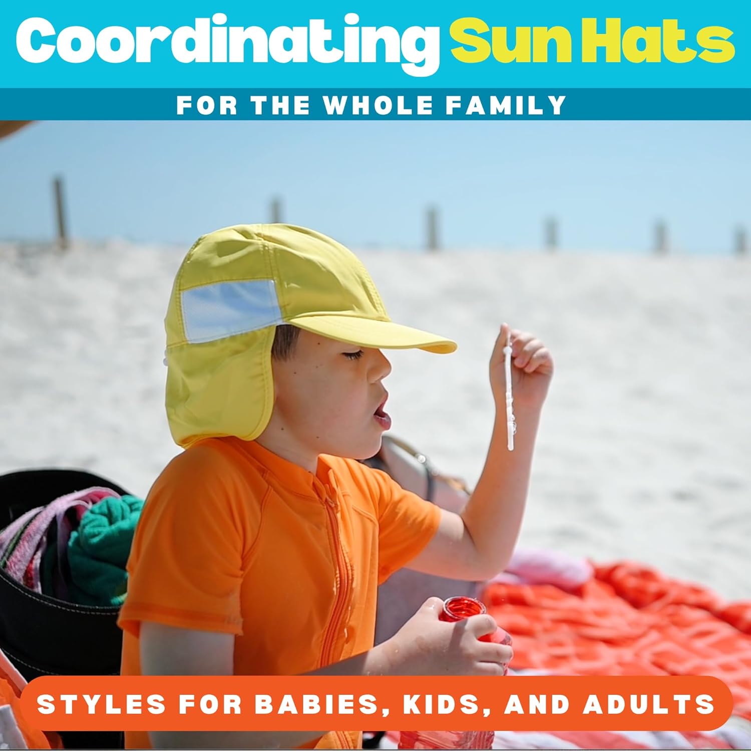 SwimZip Sun Hat with Neck Flap | UPF 50+ Protection for Baby, Toddler, and Kids - Image 6