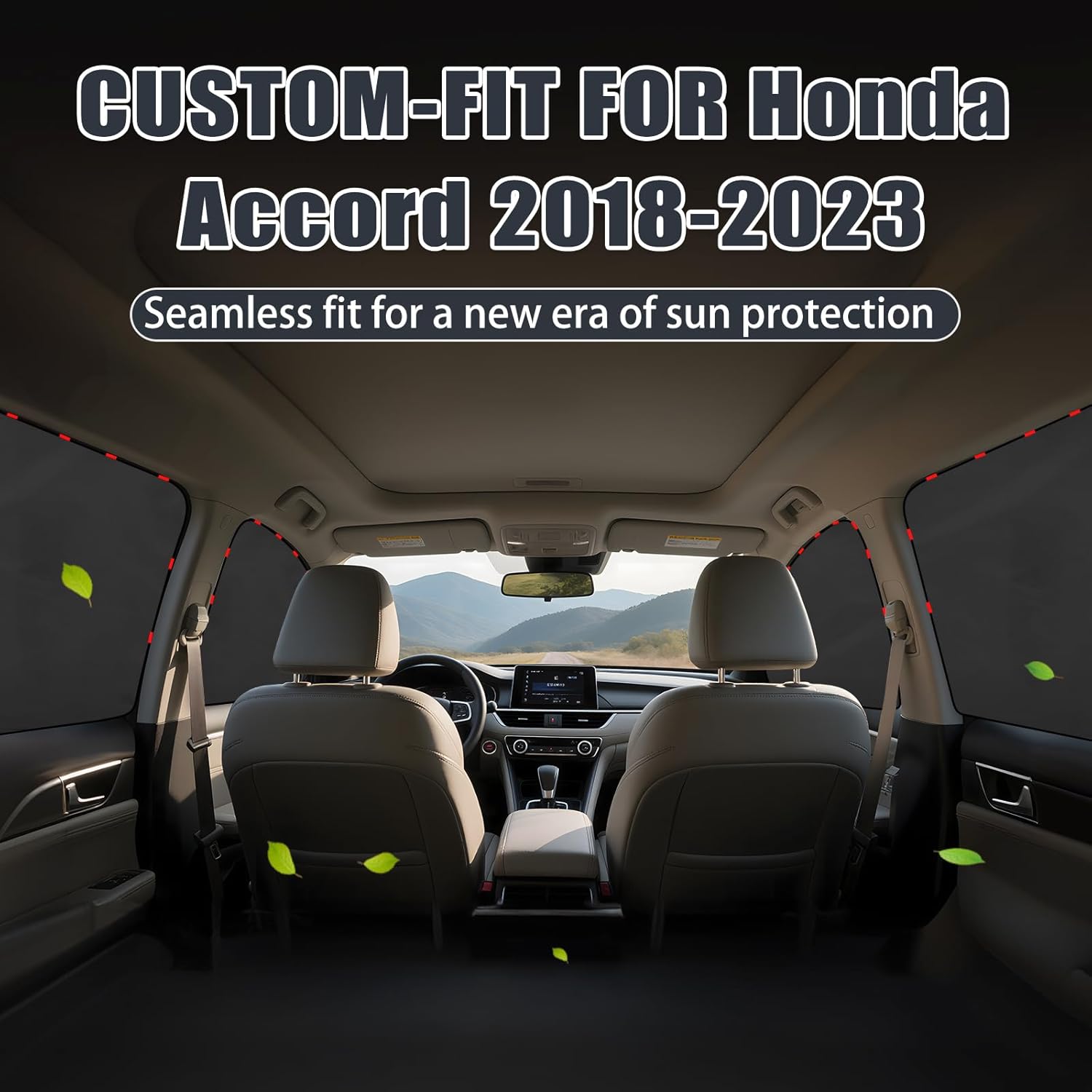 ZATOOTO Car Window Shades for Honda Accord 2018-2023, 4 Pcs Magnetic Car Window Covers - 100% Block Light Privacy Curtains, Side Window Sun Shade for Baby Breastfeeding, Sleeping, Camping