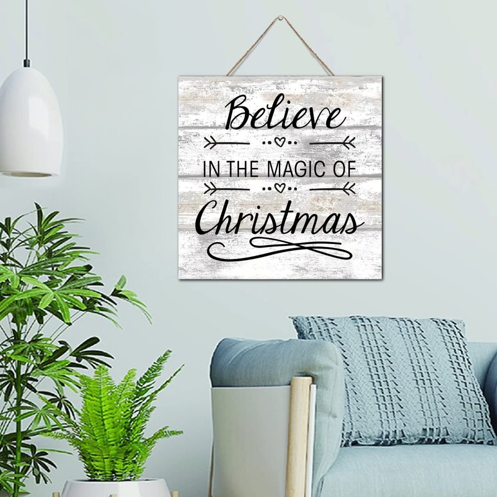 Objet déco Noël en bois 30x30 cm idéal à offrir pour sublimer une pièce de vie