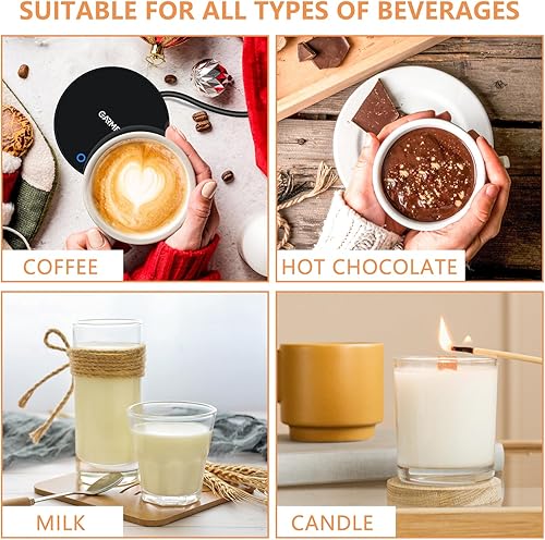 Miniatura 9 de Calentador de tazas y té - 2 ajustes de temperatura, portátil, calentador de bebidas para oficina y escritorio