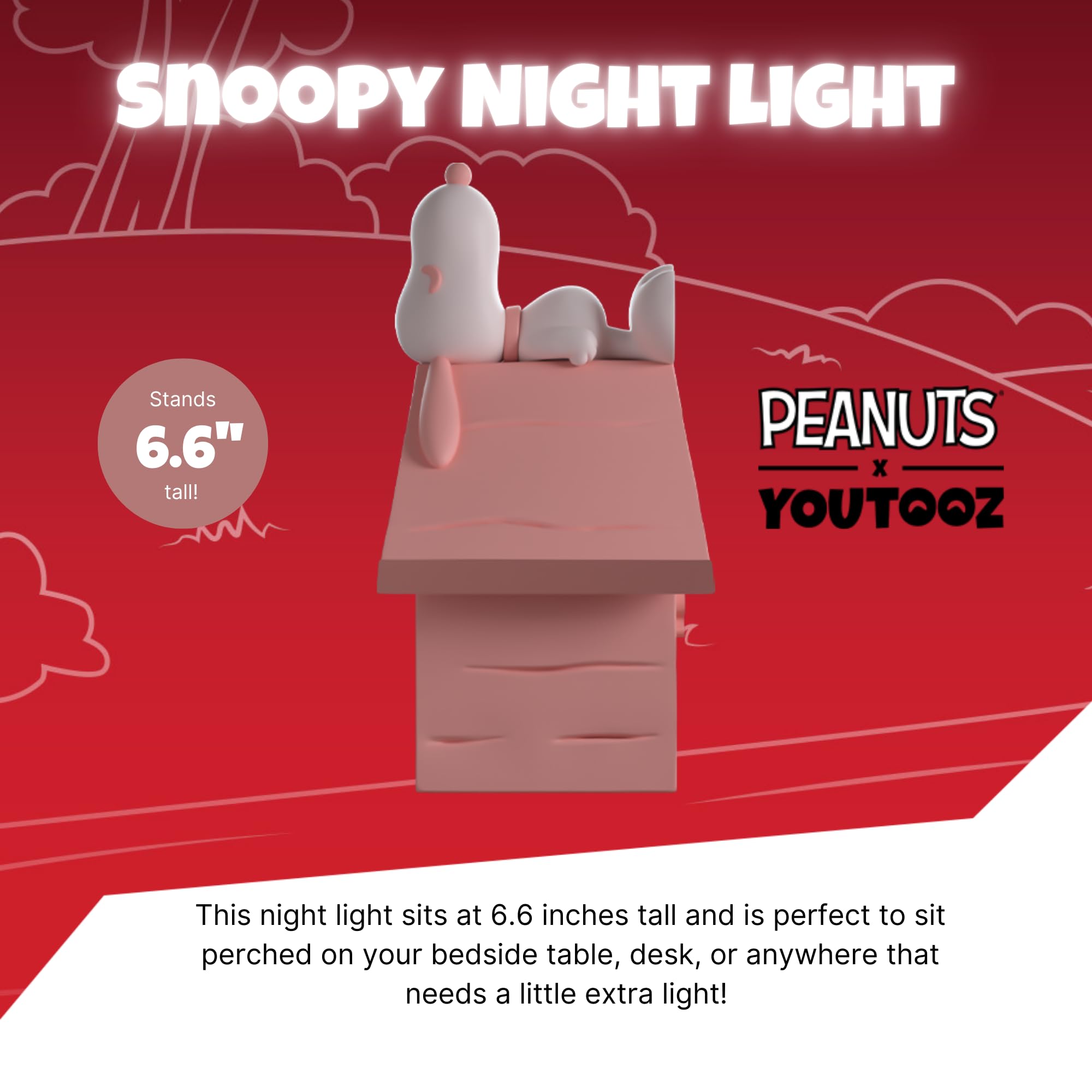 Amazon.com: Youtooz Peanuts Snoopy Night Light, Modern Plastic LED 