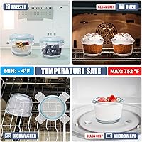 Vista 6 de Small Glass Food Containers Set of 6, 5oz Reusable, Airtight, Leakproof Mini Food Storage Containers with Lids