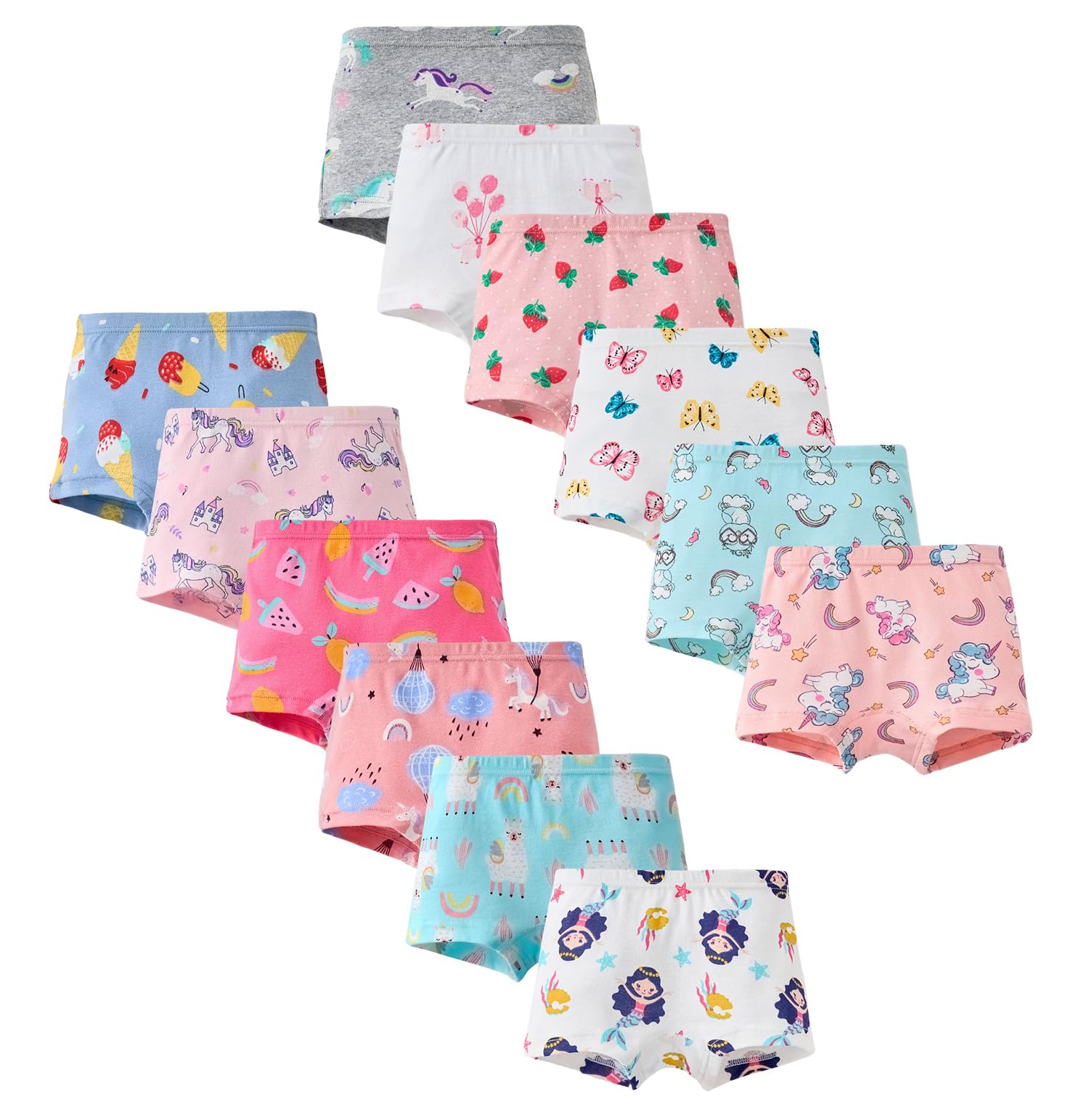 Boxer Bambina Mutande Mutandine Cotone 2-10 Anni Confezione da 12
