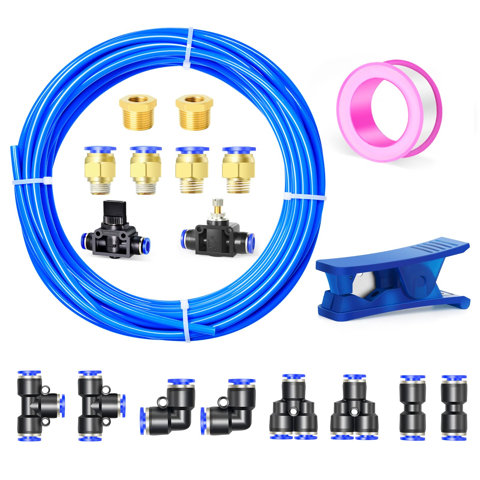 ERGAOBOY 8MM OD Blau 10 Meters Nylon Pneumatic Air Tube Kit Rohr Schlauch für Fluid Transfer Bremssystem