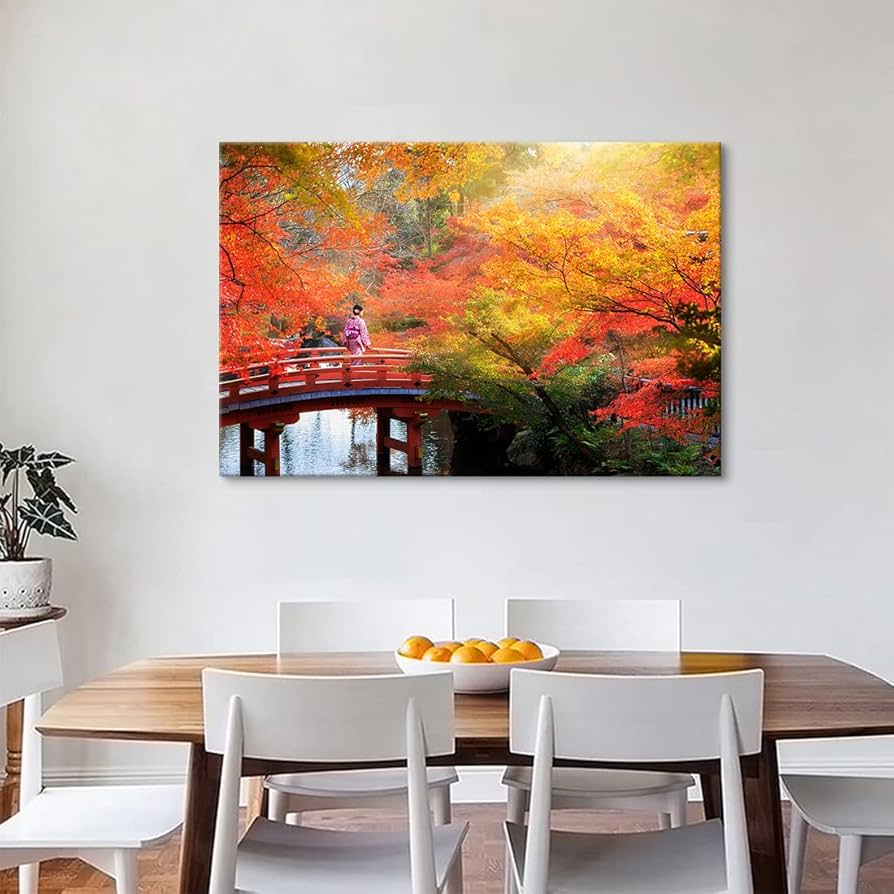 Amazon.co.jp: アートパネル 紅葉 ポスター秋 絵画 風景画 北欧 現代