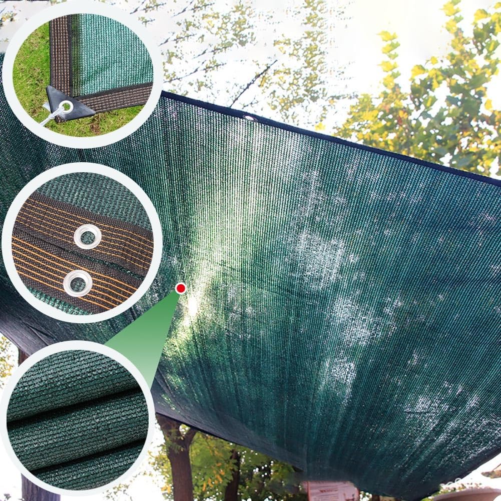 Malla Sombra Exterior, Red de Sombra, 90% Toldo De Sombra para Balcón, 2 3 4 5 6 7 8 9 10 11 12 13 14 15m Red De Sombreado Tela Impermeable Malla sombreo con Ojales, Lona de Malla(6x12m)