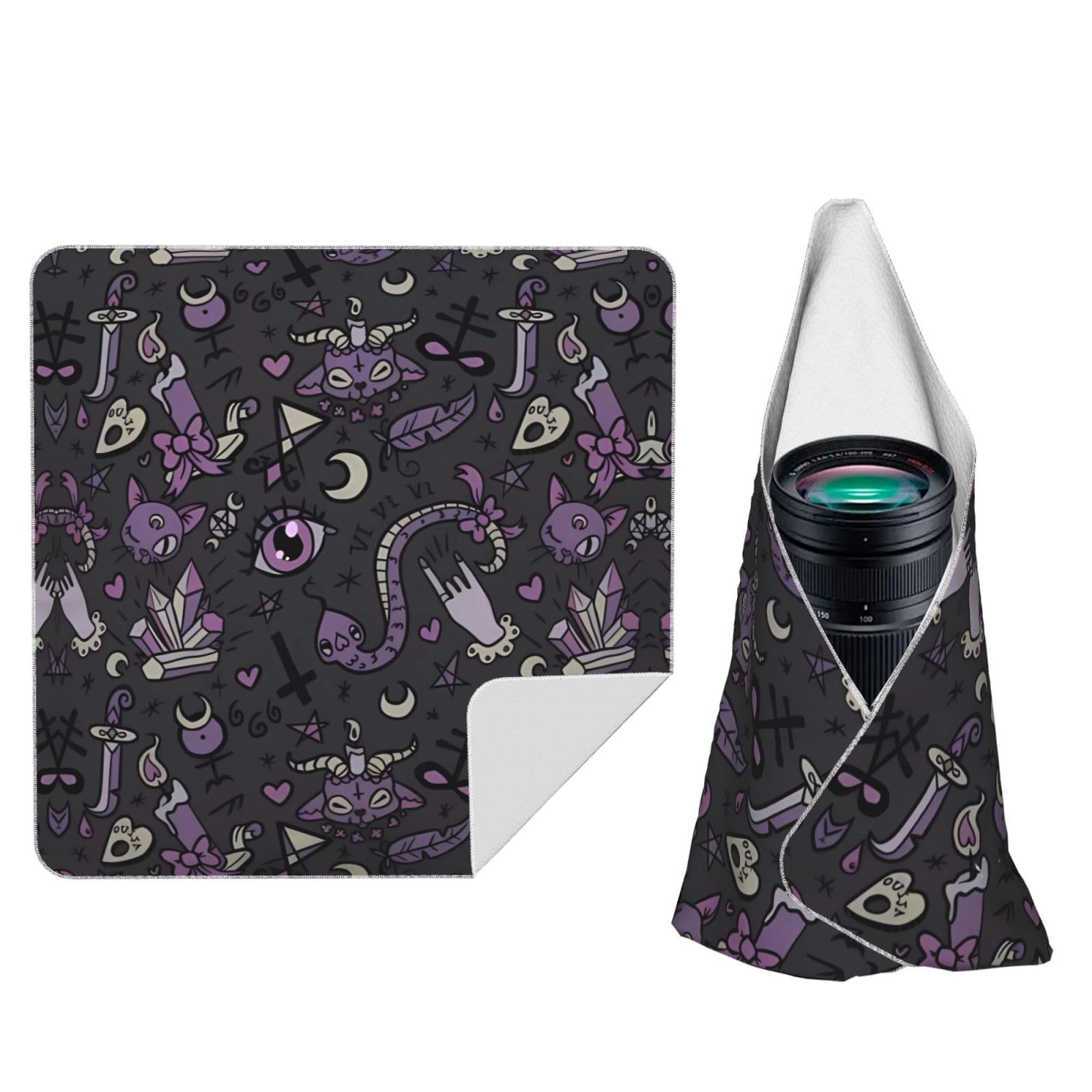ZhaoYuGoods Purple Black Goth Spooky Camera Wrap Cloth