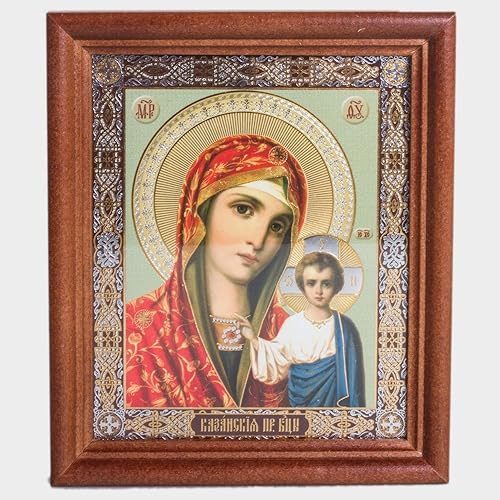 Miniatura 1 de Nuestra Señora de Kazan icono ortodoxo (rojo) 10-Inch
