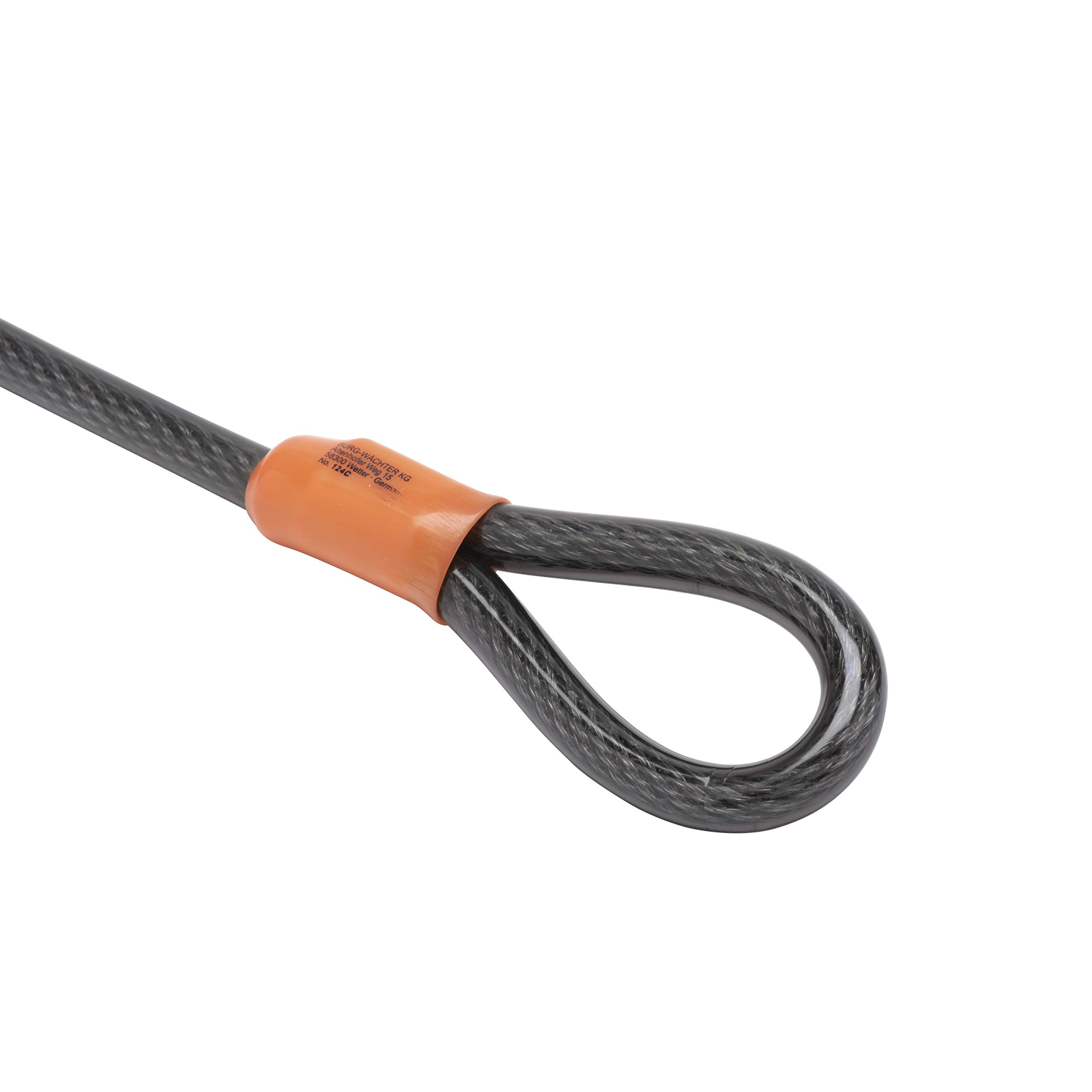 Burg-Wächter 750 1000 Câble en Acier tressé multibrins avec revêtement Vinyle à Double Boucle Mixte, Noir, 10mm x 10M