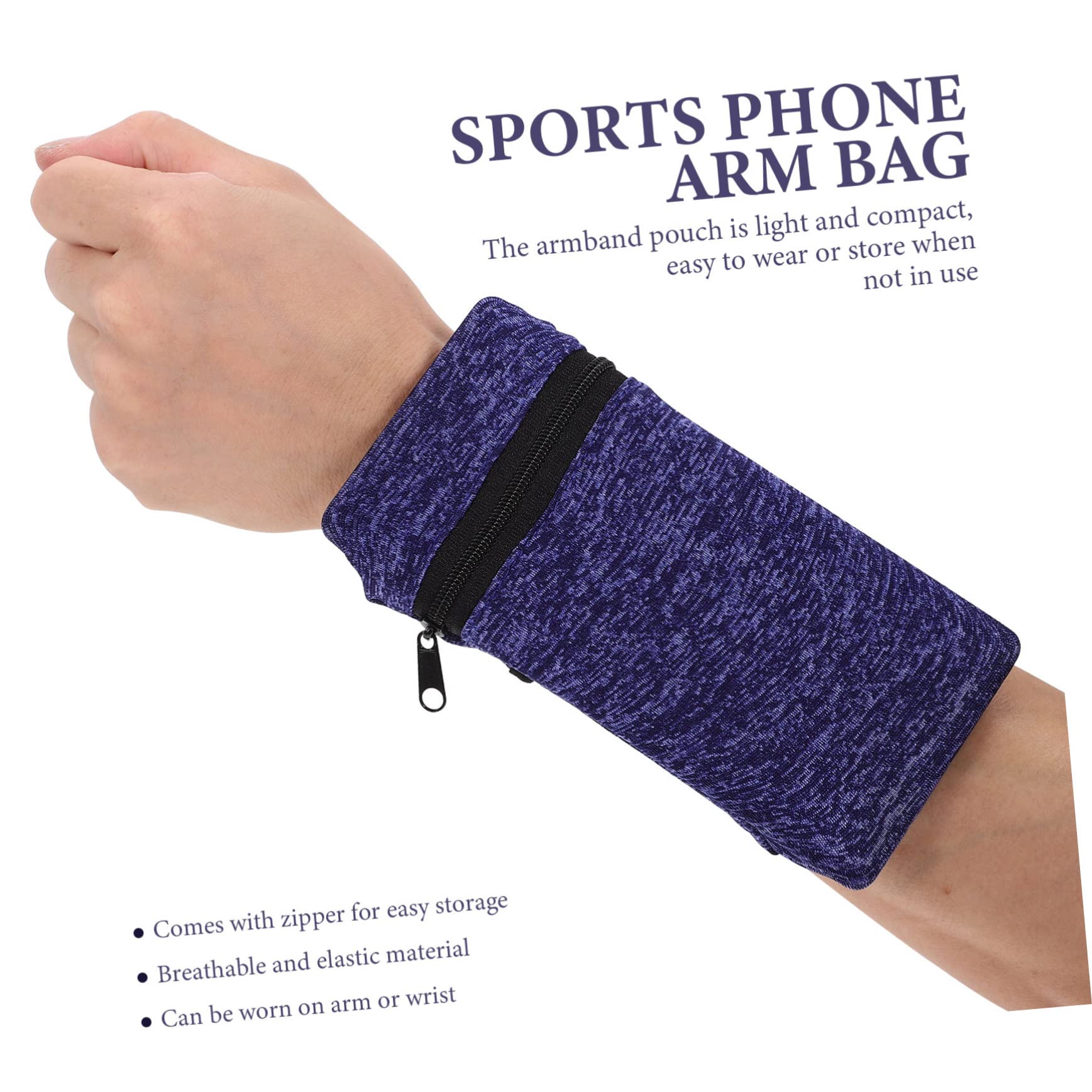 Uonlytech 5piezas Bolsillo Deportivo para Teléfono Funda De Brazo y Elástica para Correr y Actividades Al Aire Compatible Móviles