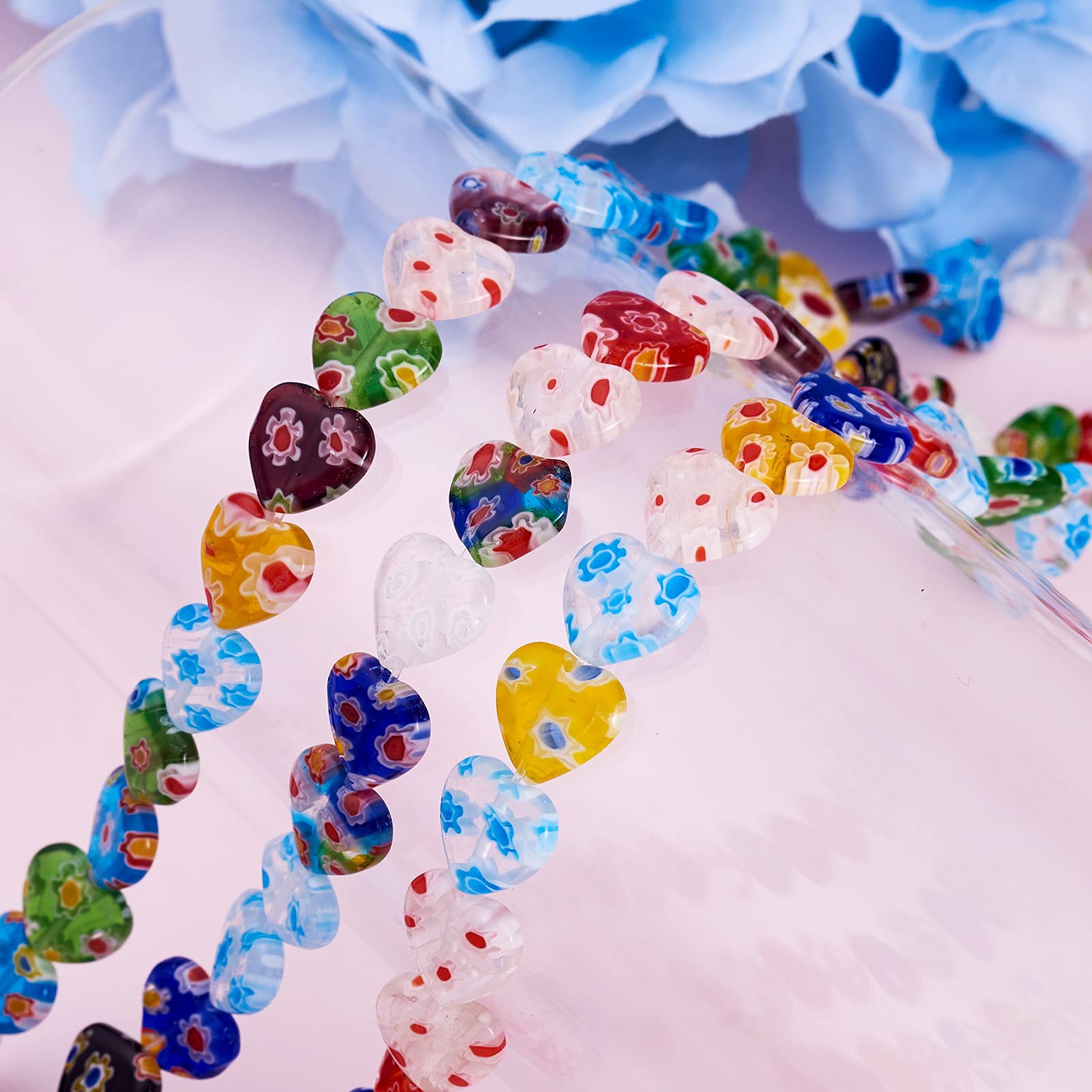 PandaHall - 20 Fili Di Perline In Vetro Millefiori Fatte A