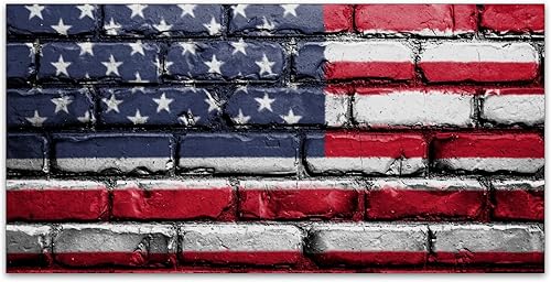 Miniatura 2 de Cubiertas de luz fluorescente de 2 x 4 pies con la bandera de Estados Unidos, filtros de luz de pared de ladrillos estadounidenses, fácil