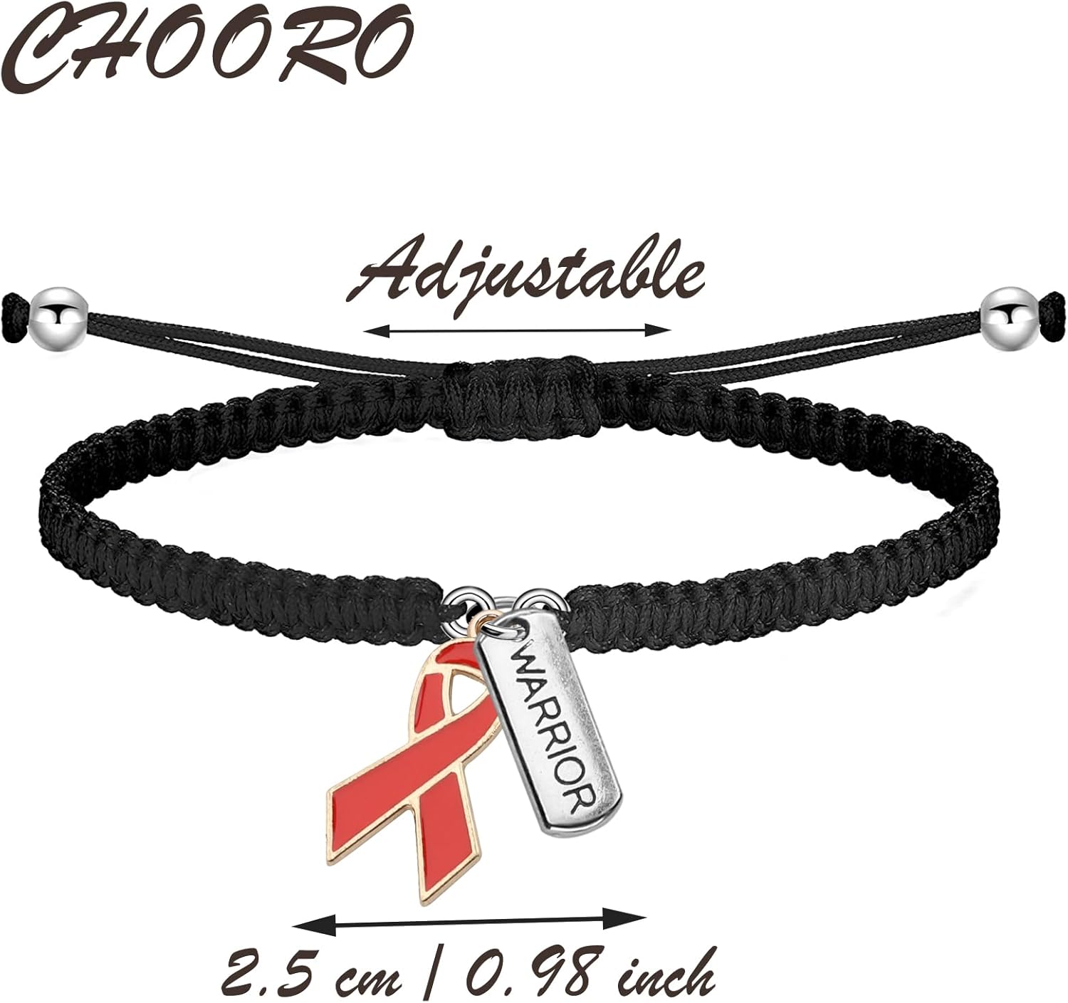 CHOORO Multiple Myeloma Awareness Red Ribbon Gift Multiple Myeloma Bracelet Cancer Warrior Support Gift - Image 2