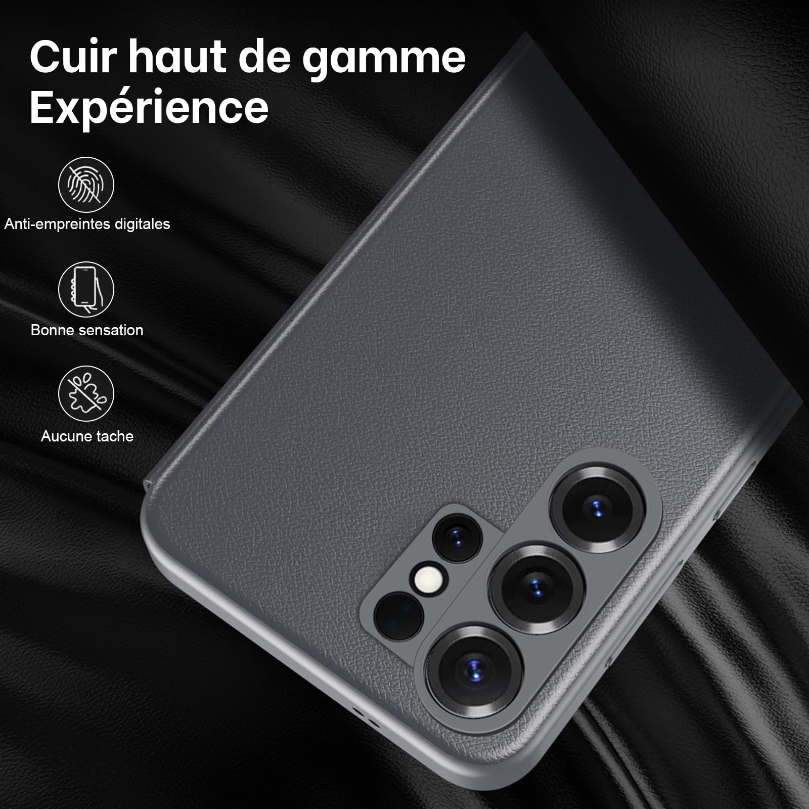 Cover per Samsung Galaxy S26 Ultra 5G con aletta con finestra trasparente View, in pelle PU premium, protezione completa antiurto e antigraffio, custodia elegante (grigio)