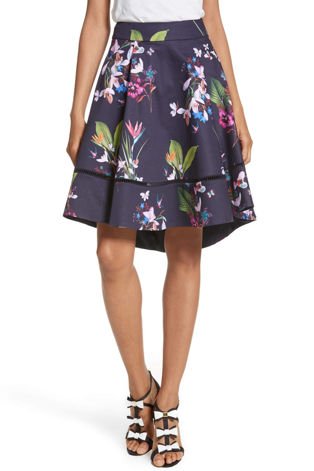 Ted Baker Plio Tropical Oasis Dip Hem Skirt