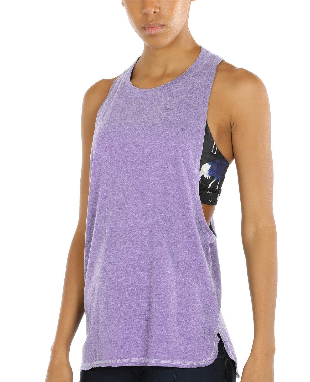 icyzoneWomen's Racerback High Neck Workout Athletic Yoga Muscle Tank Tops